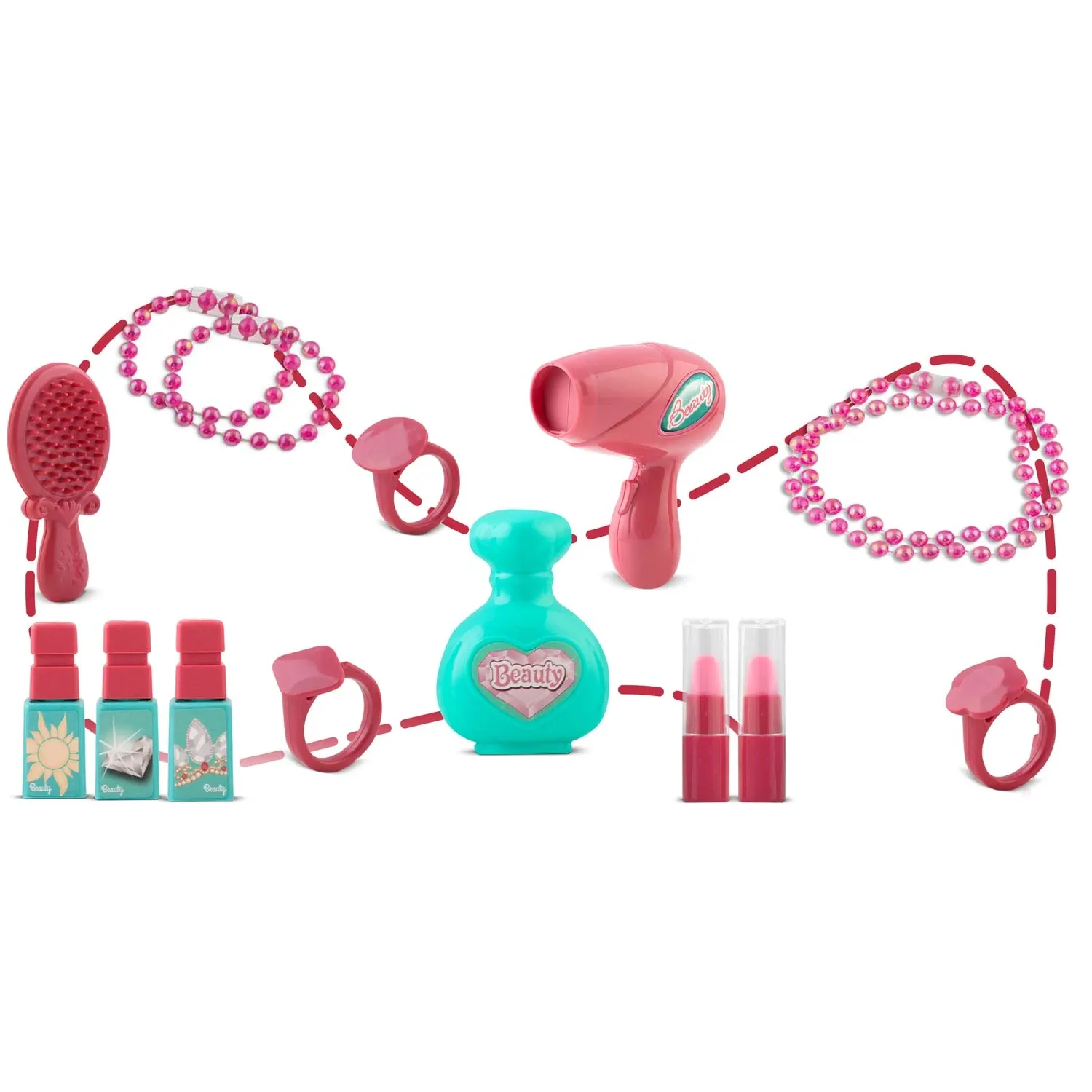 Tualetinis staliukas-lagaminas mergaitėms su veidrodžiu Ricokids 773300 - nuotrauka 1