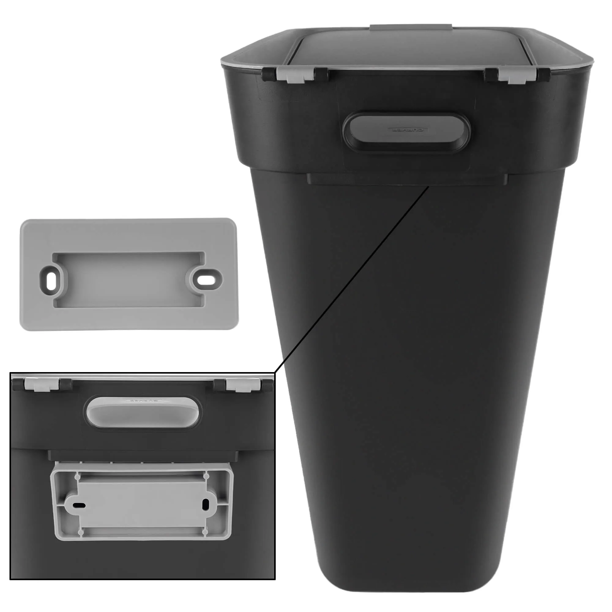 „Curver Ready to Collect“ 30 litrų pilka atliekų rūšiavimo šiukšliadėžė