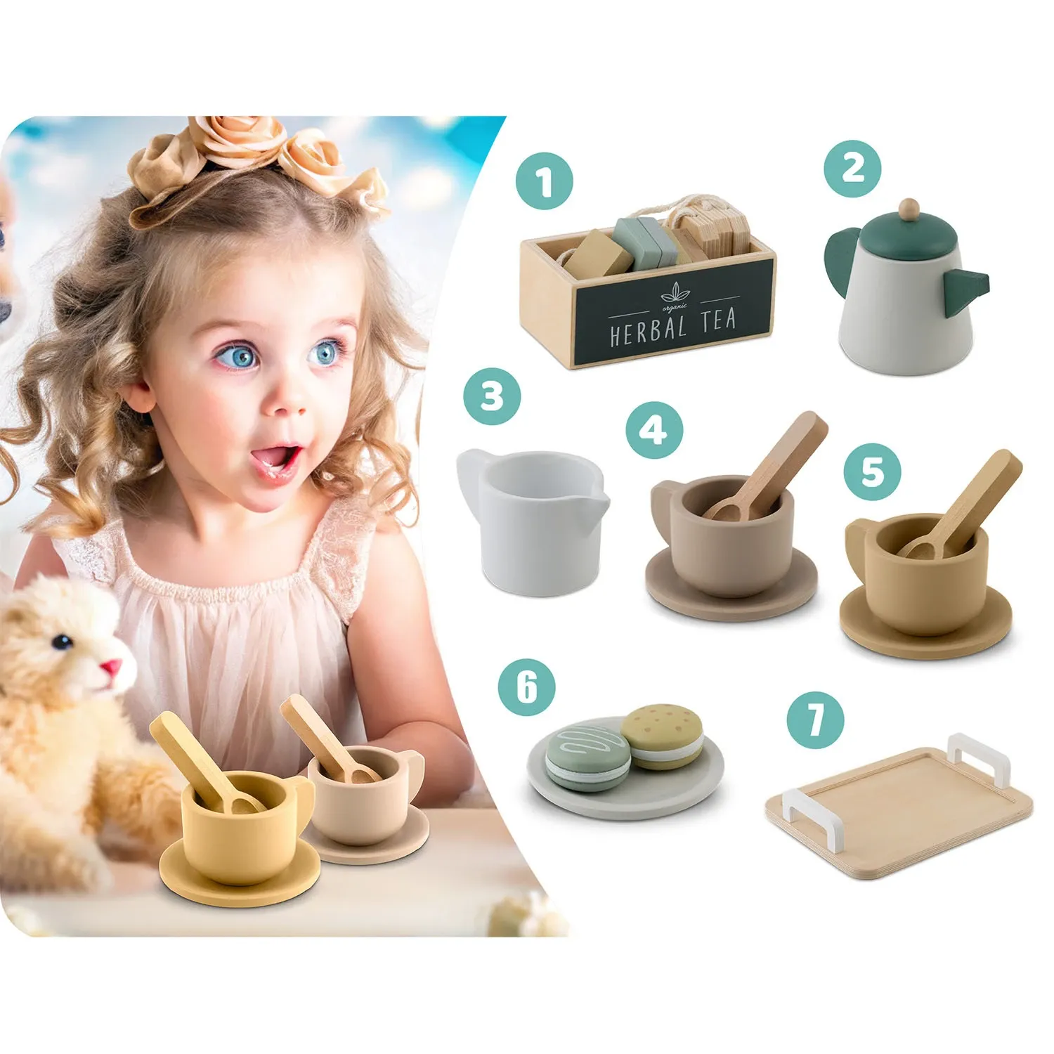 Medinis arbatos rinkinys NK-864 Nukido - nuotrauka 1