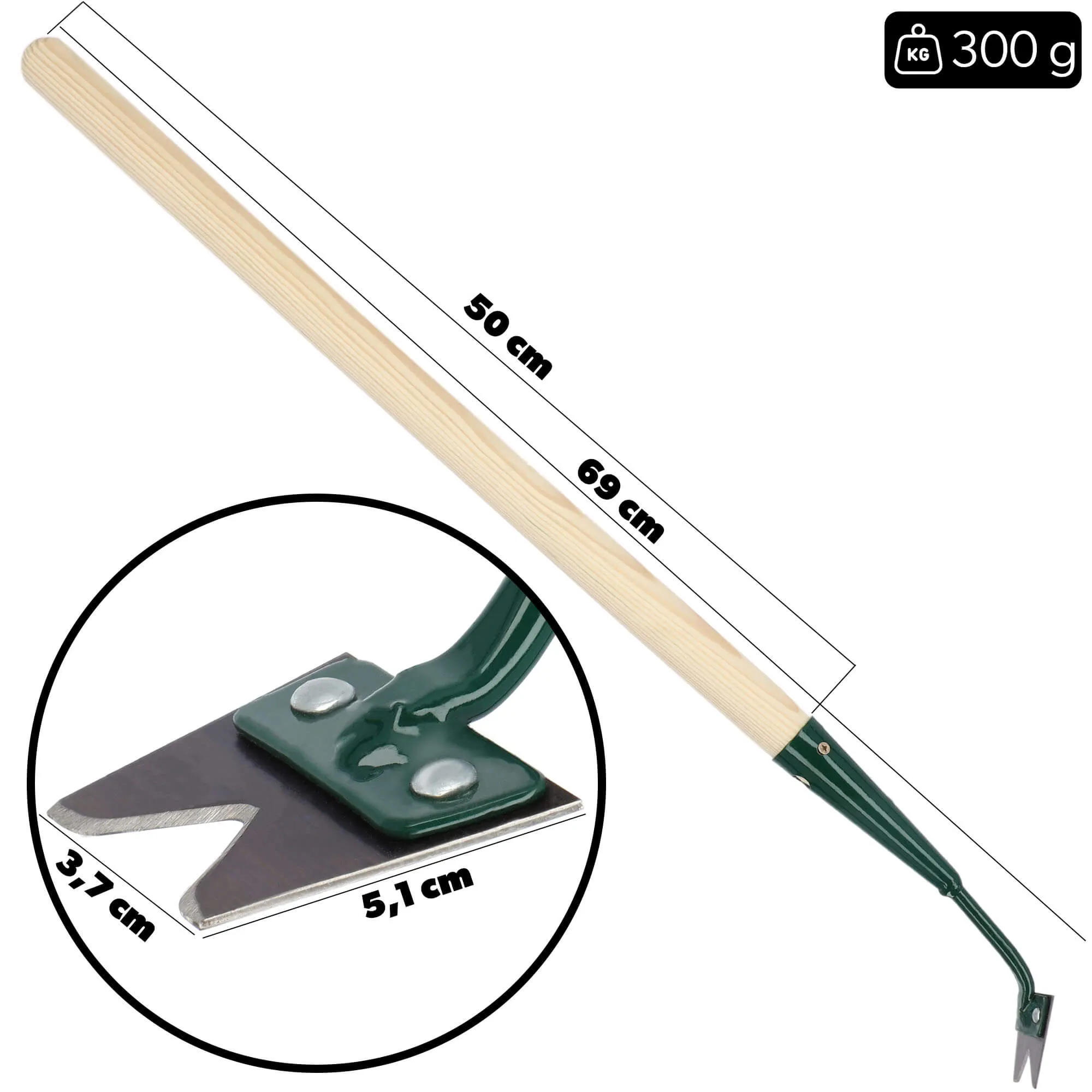 Balgau piktžolių pjaustyklė, metalinė, 69 x 3 cm, žalia