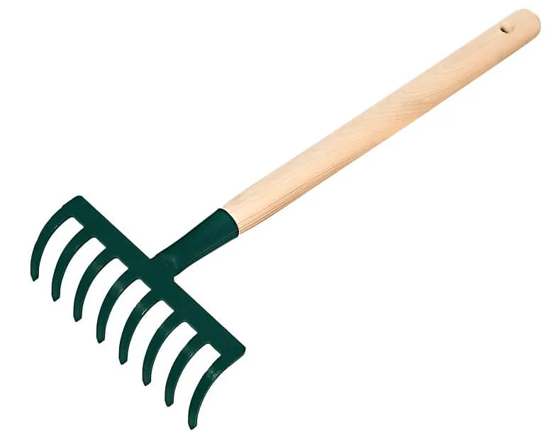 Metalinis grėblys 36 x 16 cm, žalias