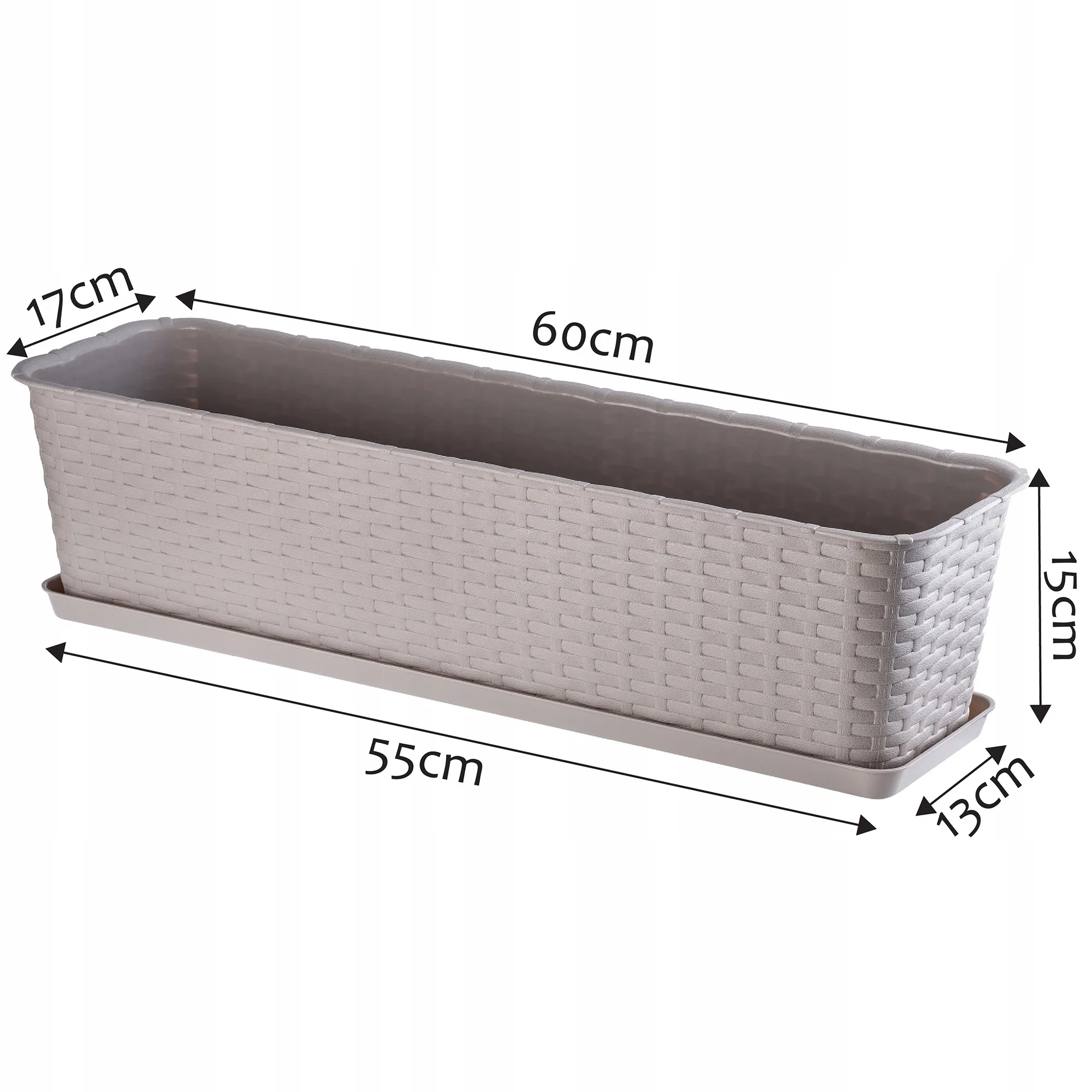 Karamelės spalvos balkono vazono lėkštutė 60 cm