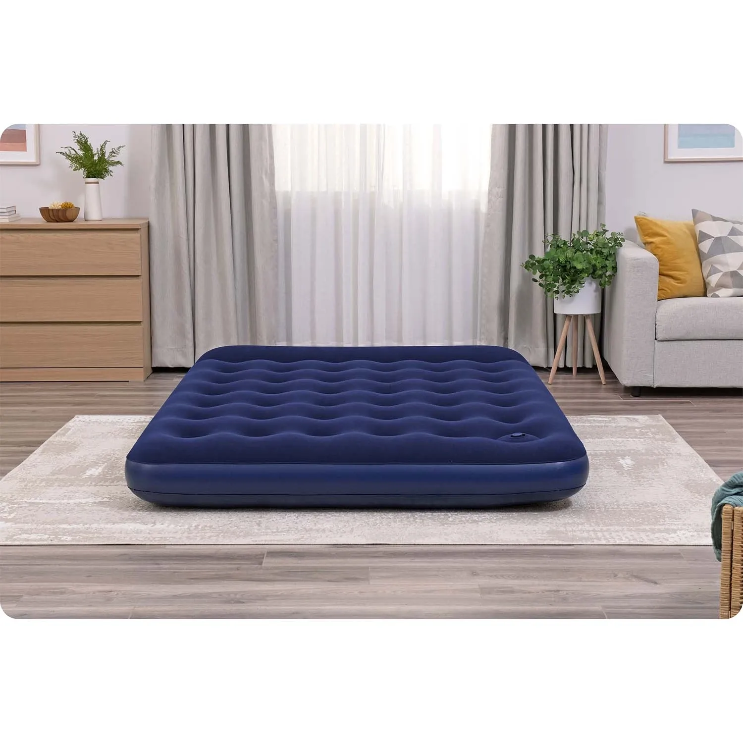 Pripučiamas čiužinys 203x152x28 cm su įmontuota kojine pompa Bestway 67226 - nuotrauka 1