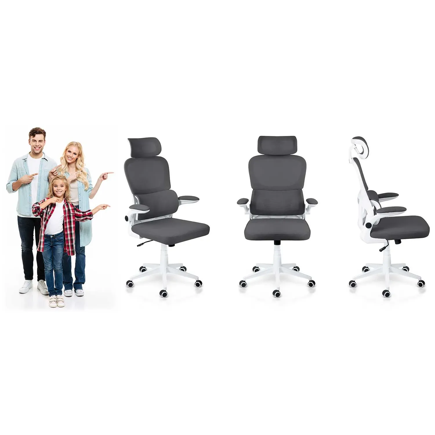 „Sofotel Formax“ grafito mikro tinklelio biuro kėdė - nuotrauka 1