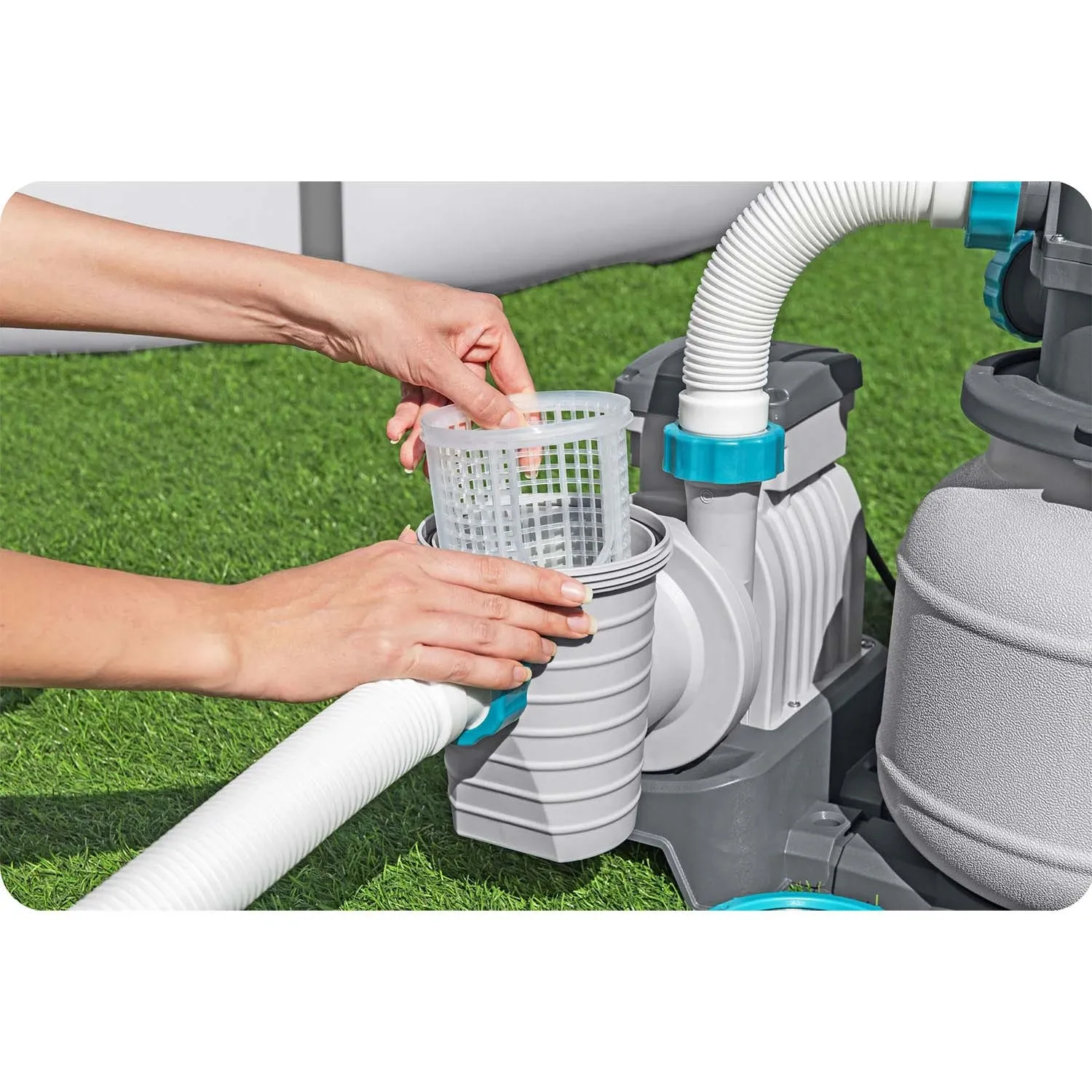 „Bestway 58497“ baseino smėlio pompa + filtro kamuoliukai, 6056 l/val. - nuotrauka 1
