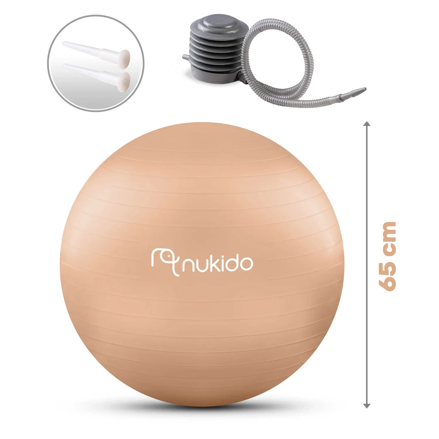 Nėščiųjų aerobikos kamuolys 65 cm NS-951 smėlio spalvos - nuotrauka 1