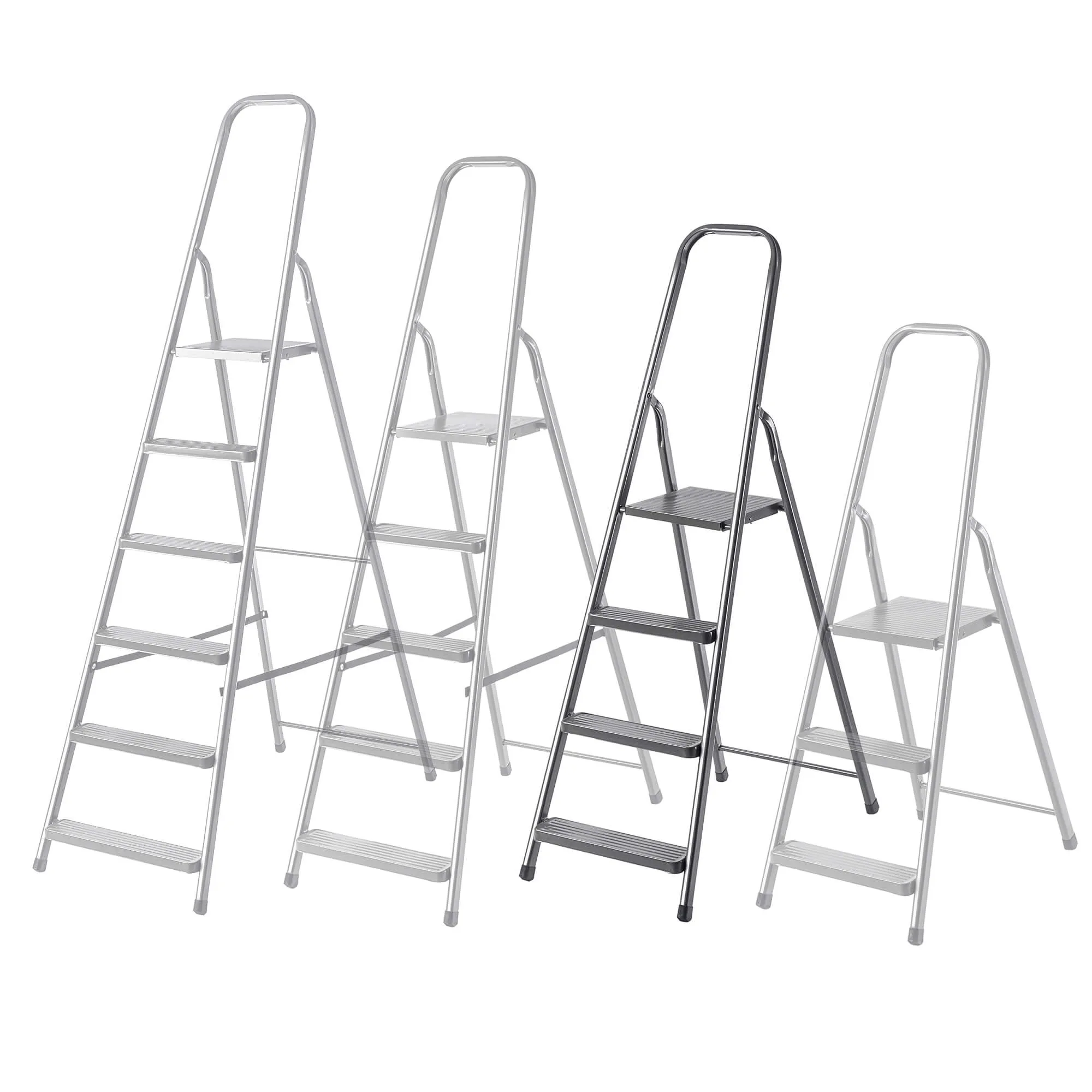 Plieninės kopėčios su platforma Ceriana 4 pakopų 125 kg