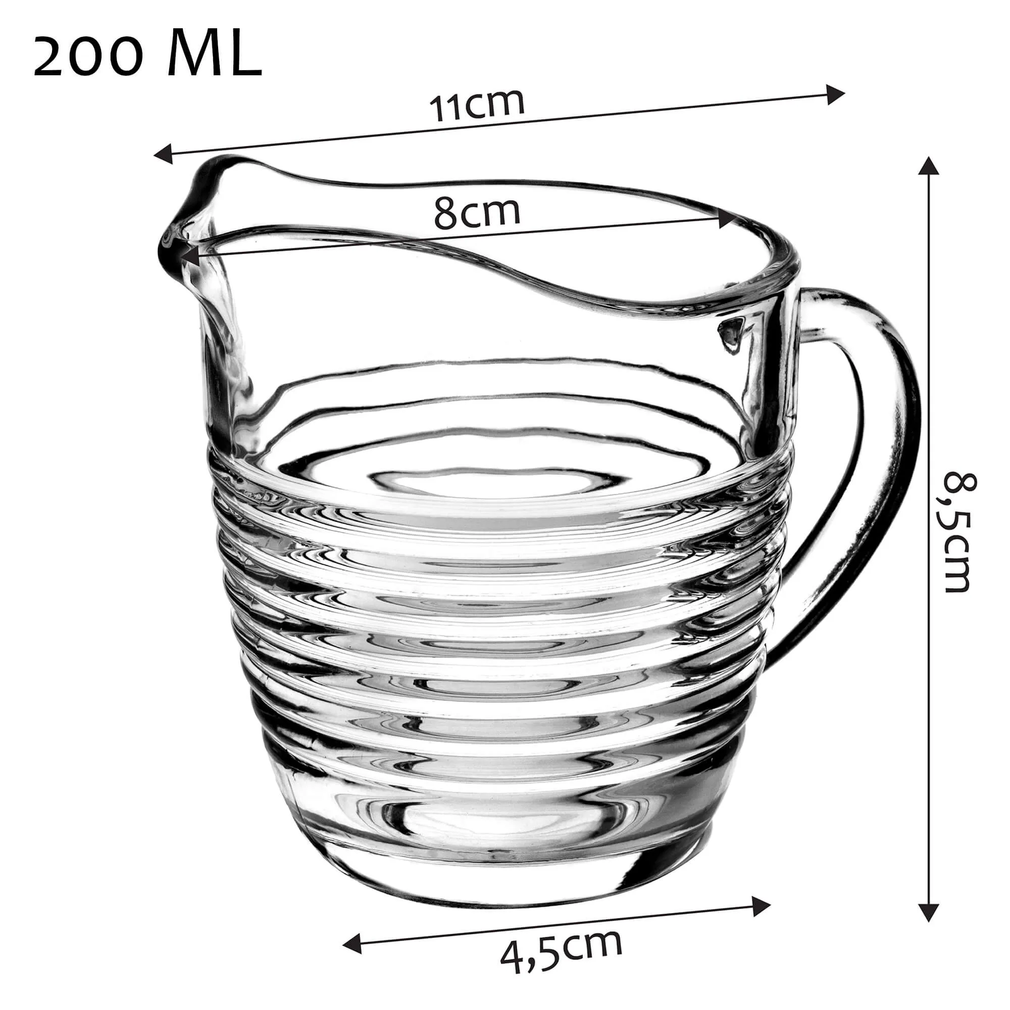 Sutri pieno ir grietinėlės ąsotis, 200 ml, juostelės