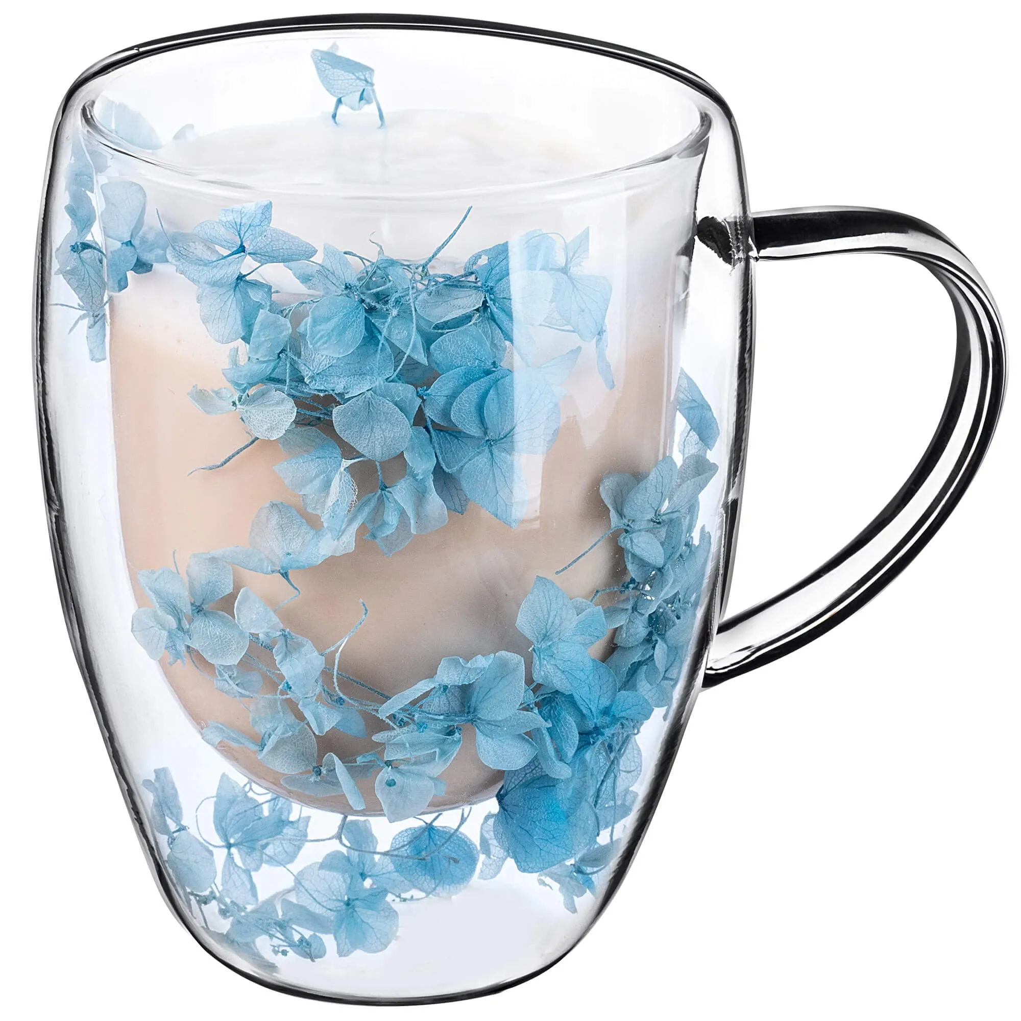 Terminis puodelis su gėlių motyvu „Riga“, 350 ml, mėlynas, 1 vnt.