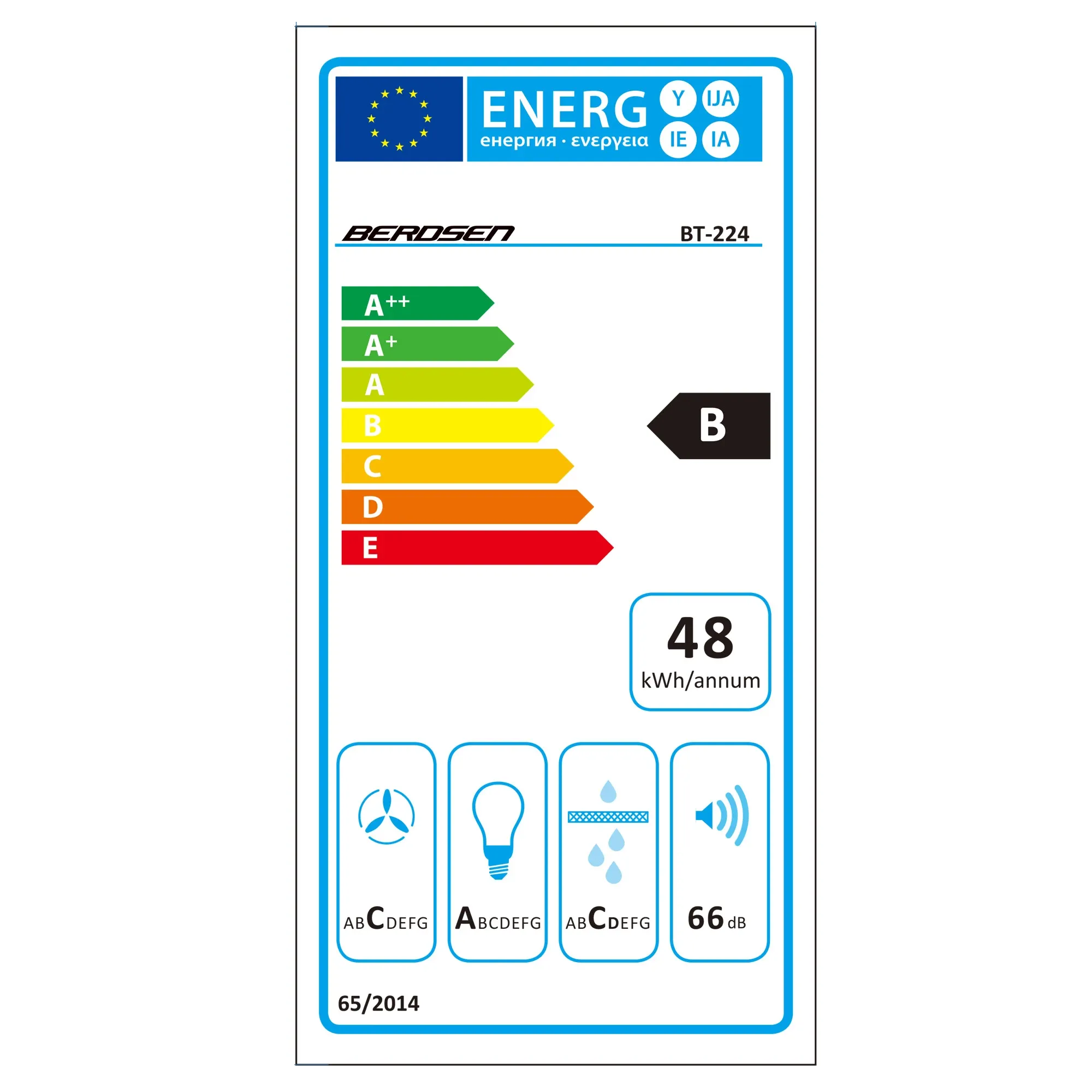 Berdsen BT-224 90 cm salos virtuvės gartraukis - nuotrauka 1