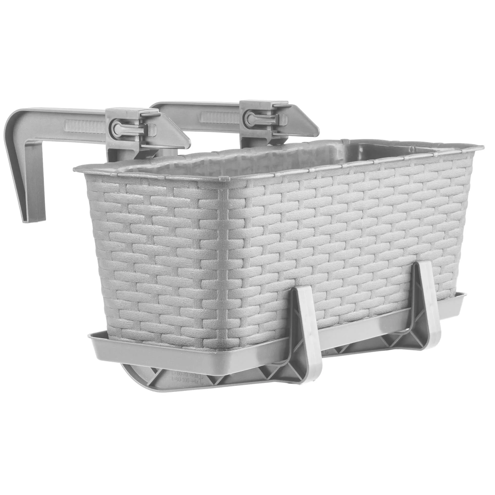 Rotango vazonas su lėkštute Frette 40 cm + 2 rankenos