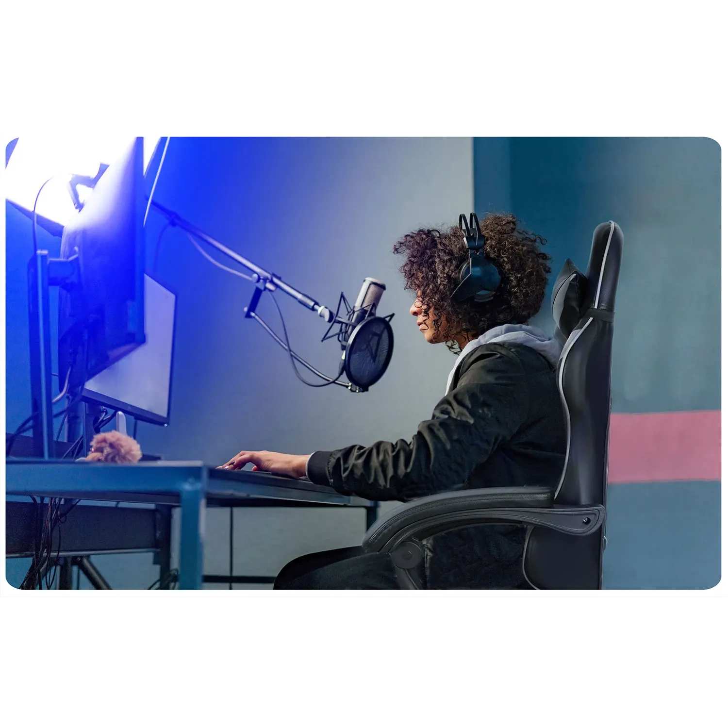 Sofotel Draknor žaidimų kėdė, juoda ir pilka - nuotrauka 1