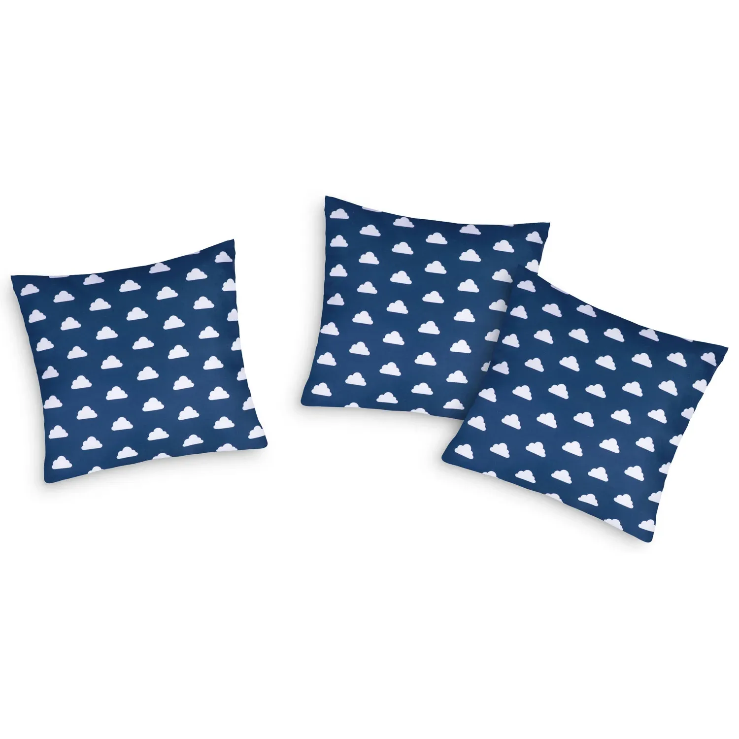 Vaikiška tipi palapinė su girlianda ir lemputėmis - tamsiai mėlyna su debesėliais - nuotrauka 1