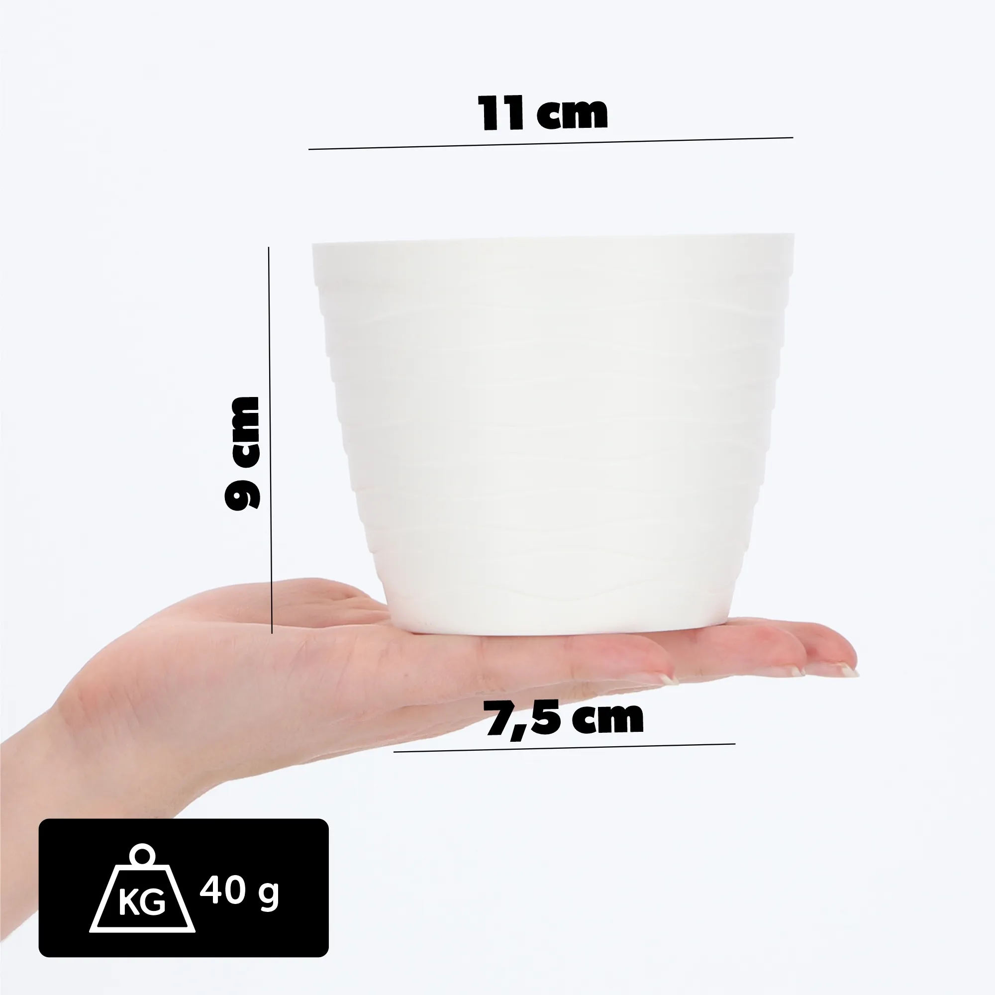 Ufra apvalus gėlių vazonas 11 cm