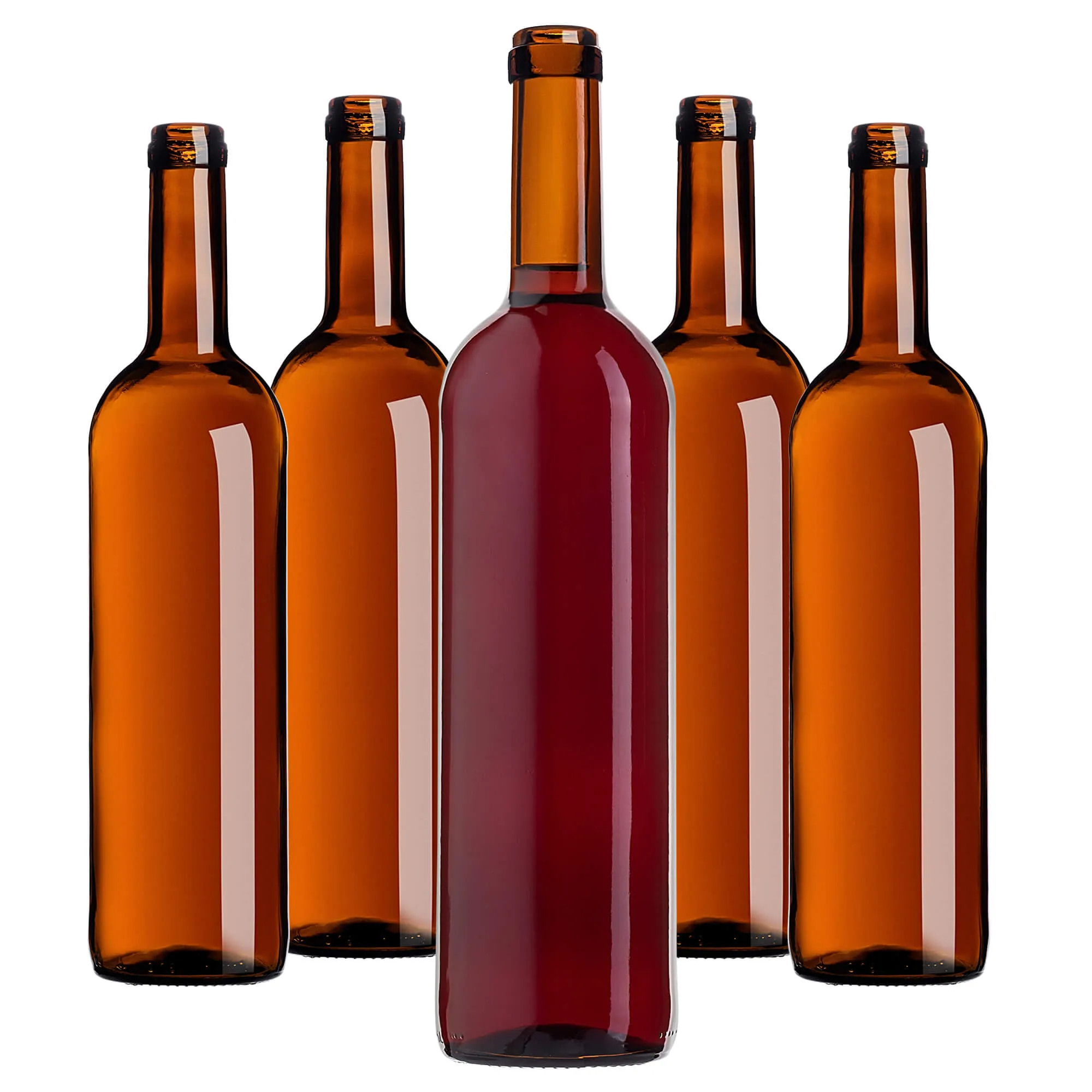 Biagio vyno buteliai 750 ml rudi be kamščio, 30 vnt.