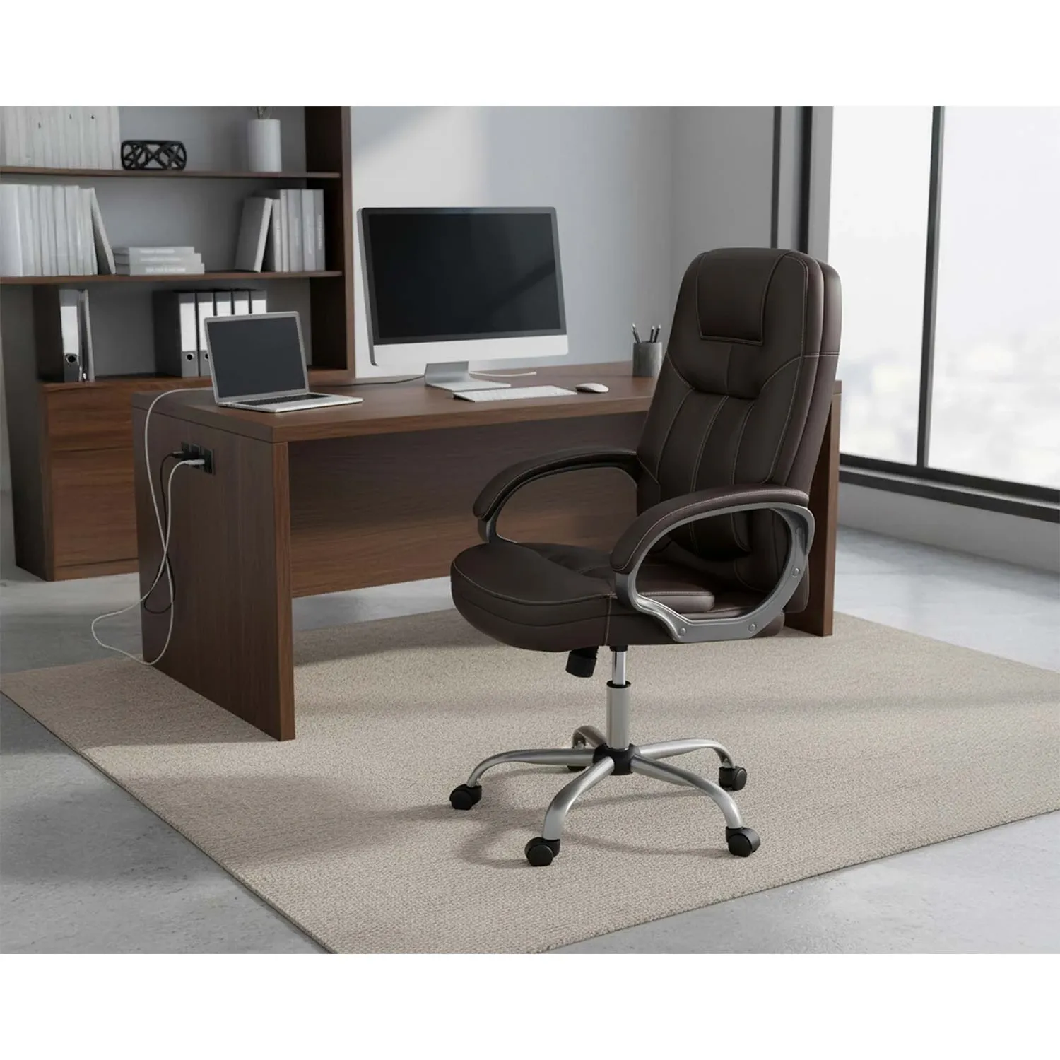 Sofotel tamsiai ruda besisukanti biuro kėdė - nuotrauka 1