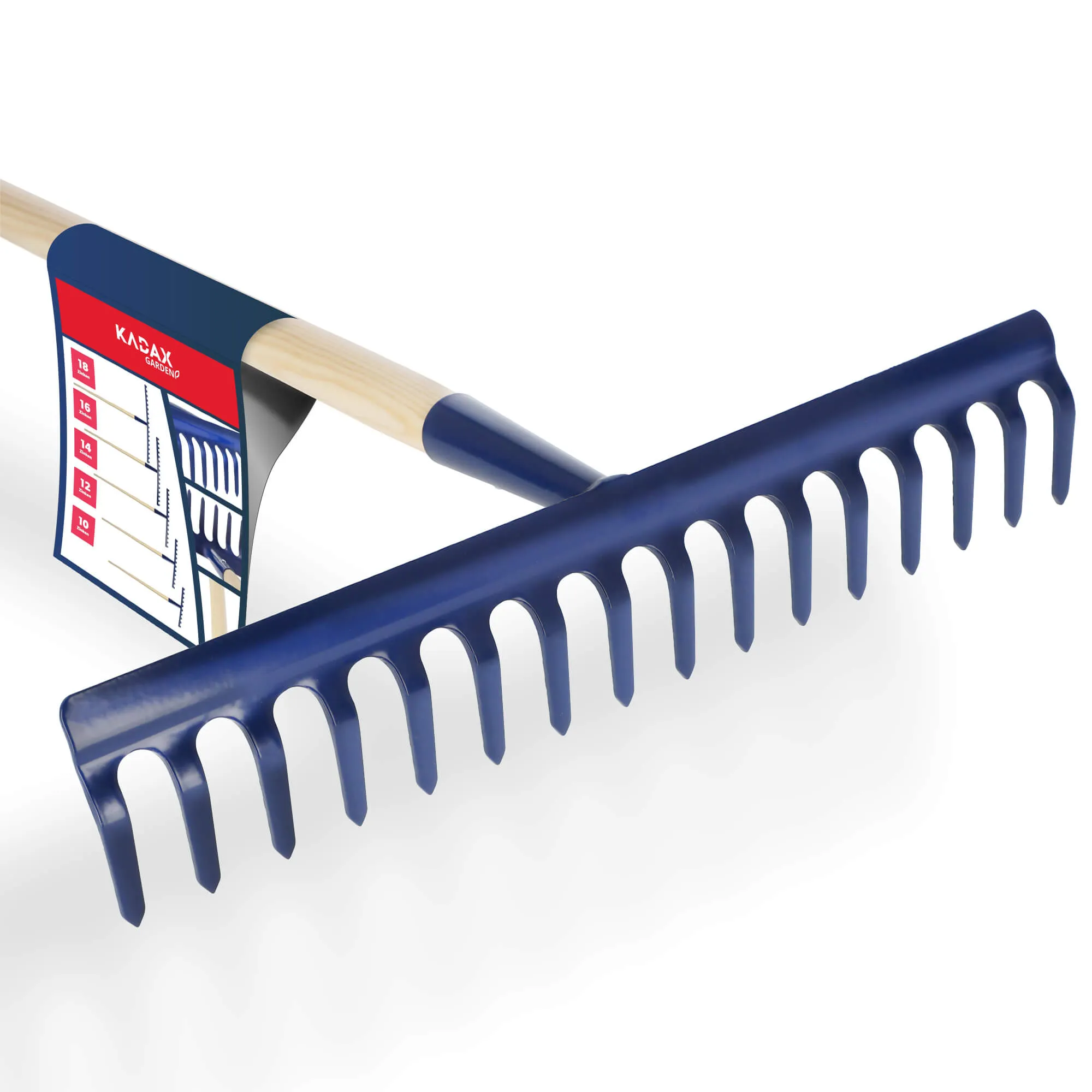 Vinci metalinis grėblys 48 x 155 cm, mėlynas, 16 dantų