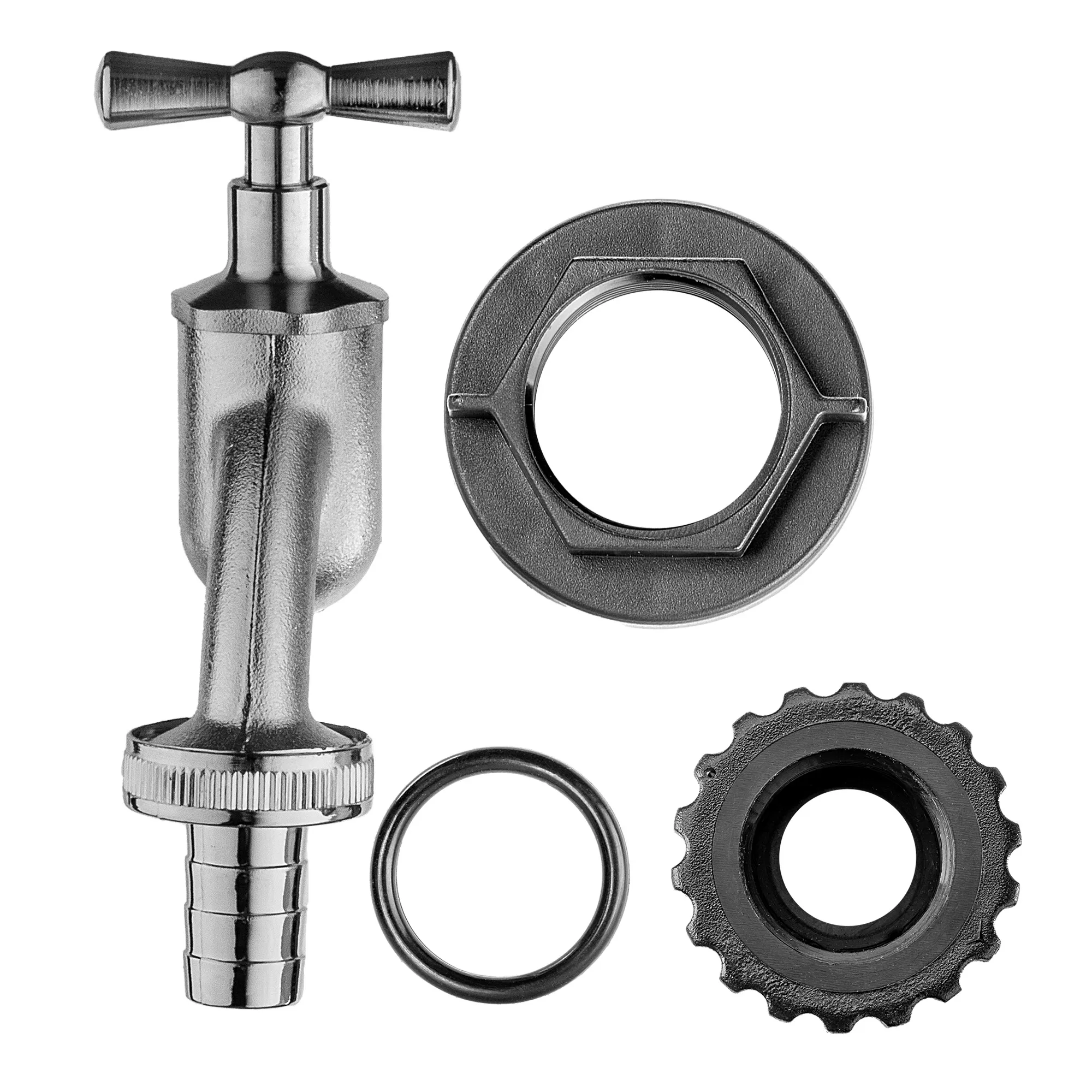 1/2 colio lietaus vandens bako čiaupas su 3/4 colio sidabriniu adapteriu