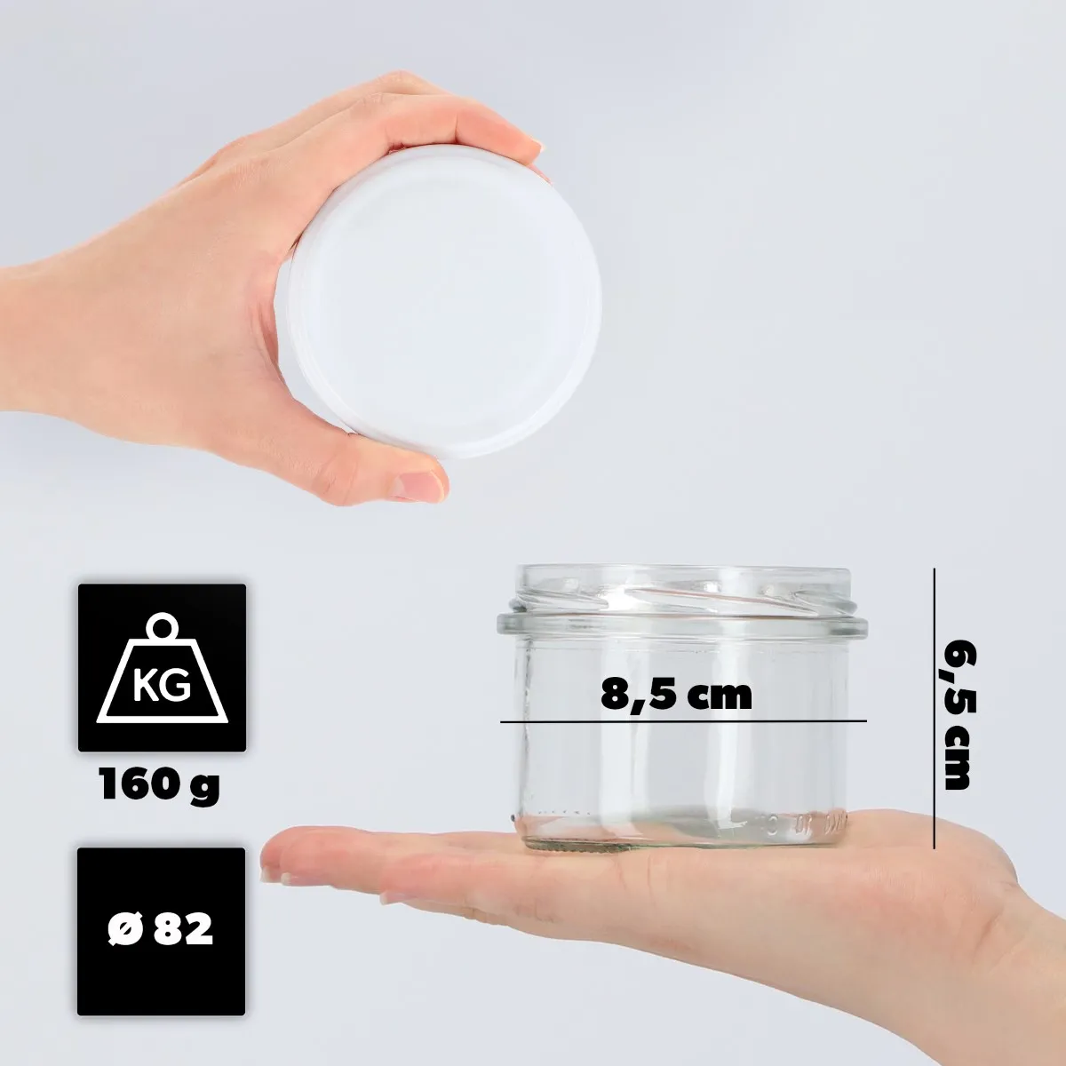 Tartu konservavimo stiklainiai 235 ml 10 vnt. 82 mm + balti dangteliai