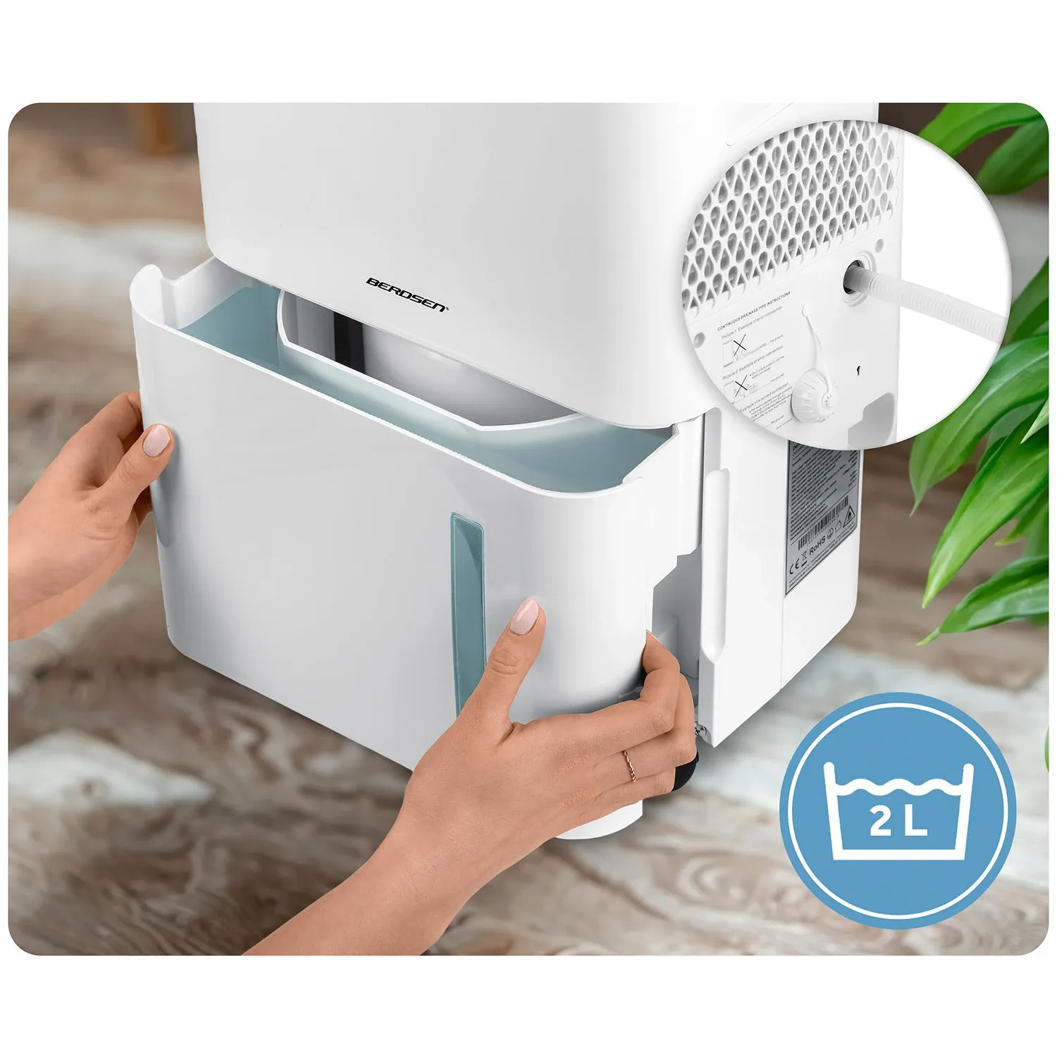 Berdsen BD-534 kompresorinis oro džiovintuvas - drėgmės sugėriklis, baltas - nuotrauka 1