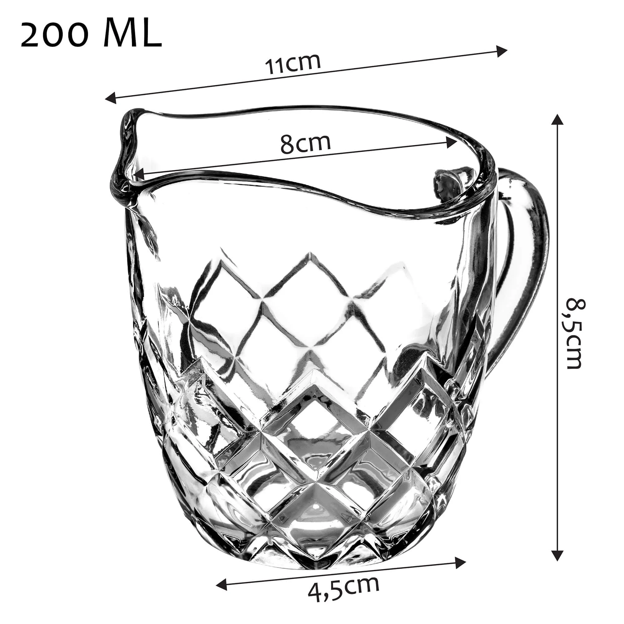 „Sutri“ pieno ir grietinėlės ąsotis, 200 ml, geometrinis