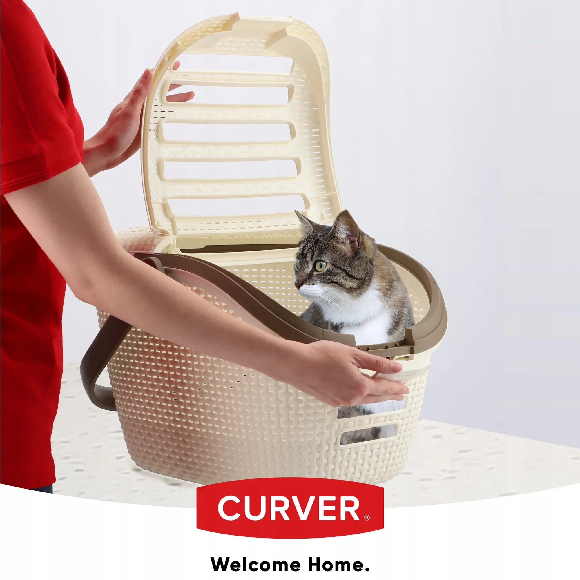 Curver Pet Life kačių kraiko dėžutė + nešioklė, smėlio spalvos