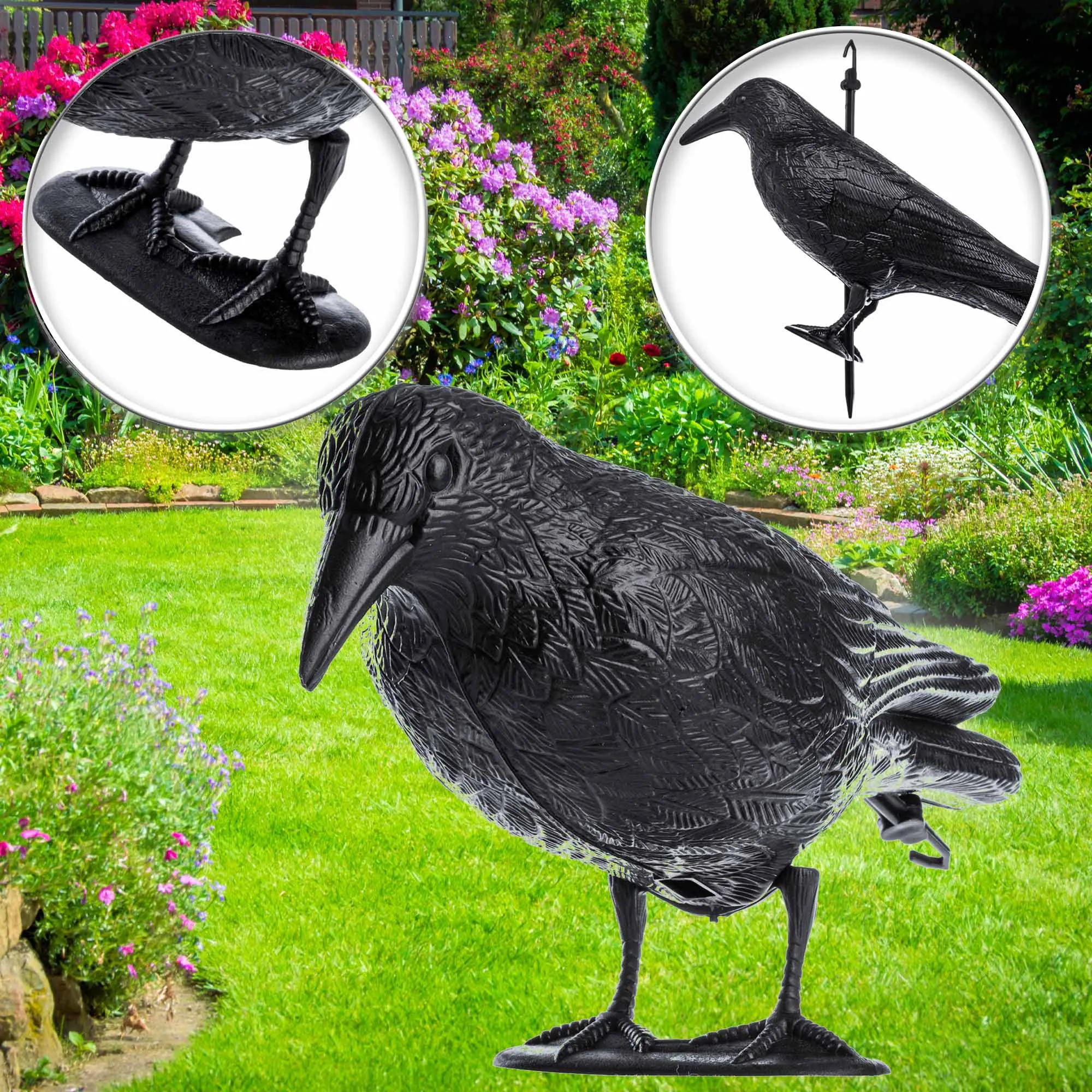 Juodojo varno paukščių baidyklė, juoda, 3 vnt.