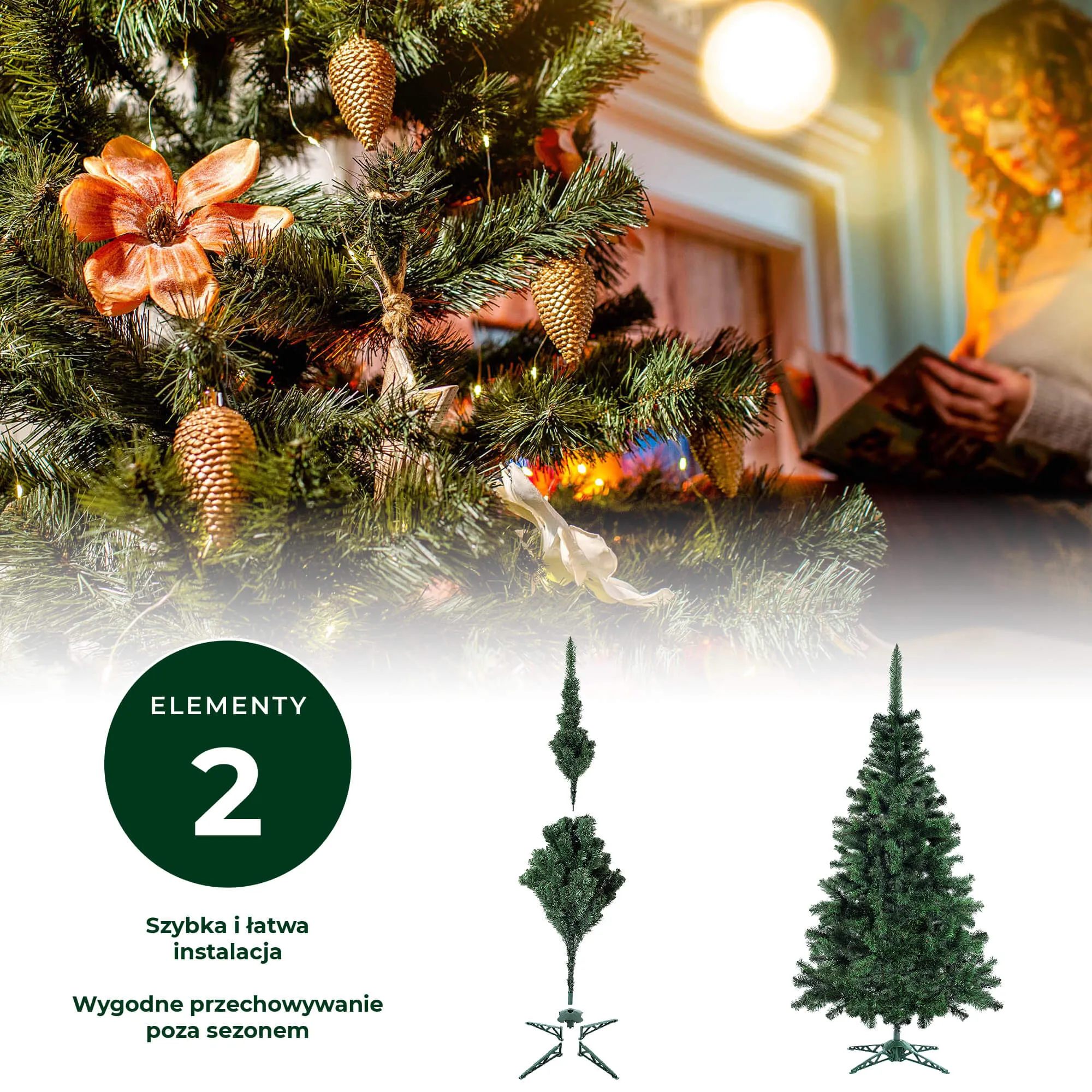 Dirbtinė Kalėdų eglutė su stovu, 180 cm