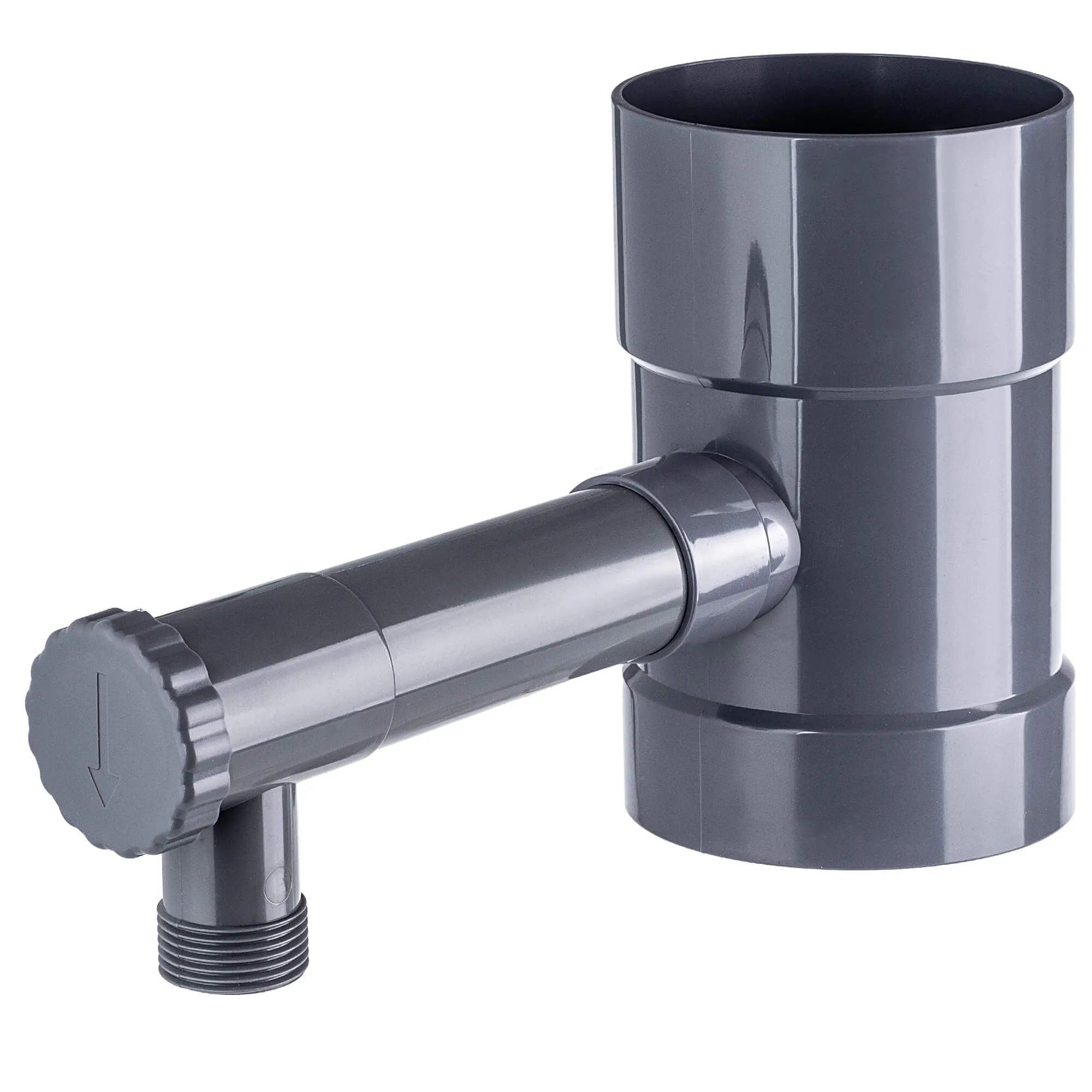 Nancras lietaus vandens kolektorius su vožtuvu, 100 mm, pilkas