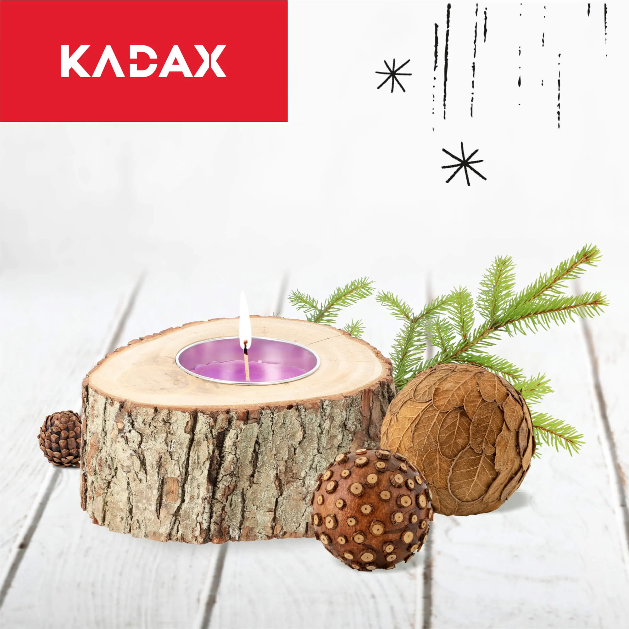 Kaimiško stiliaus kvapioji žvakė, vidutinė, 18 cm, levandų