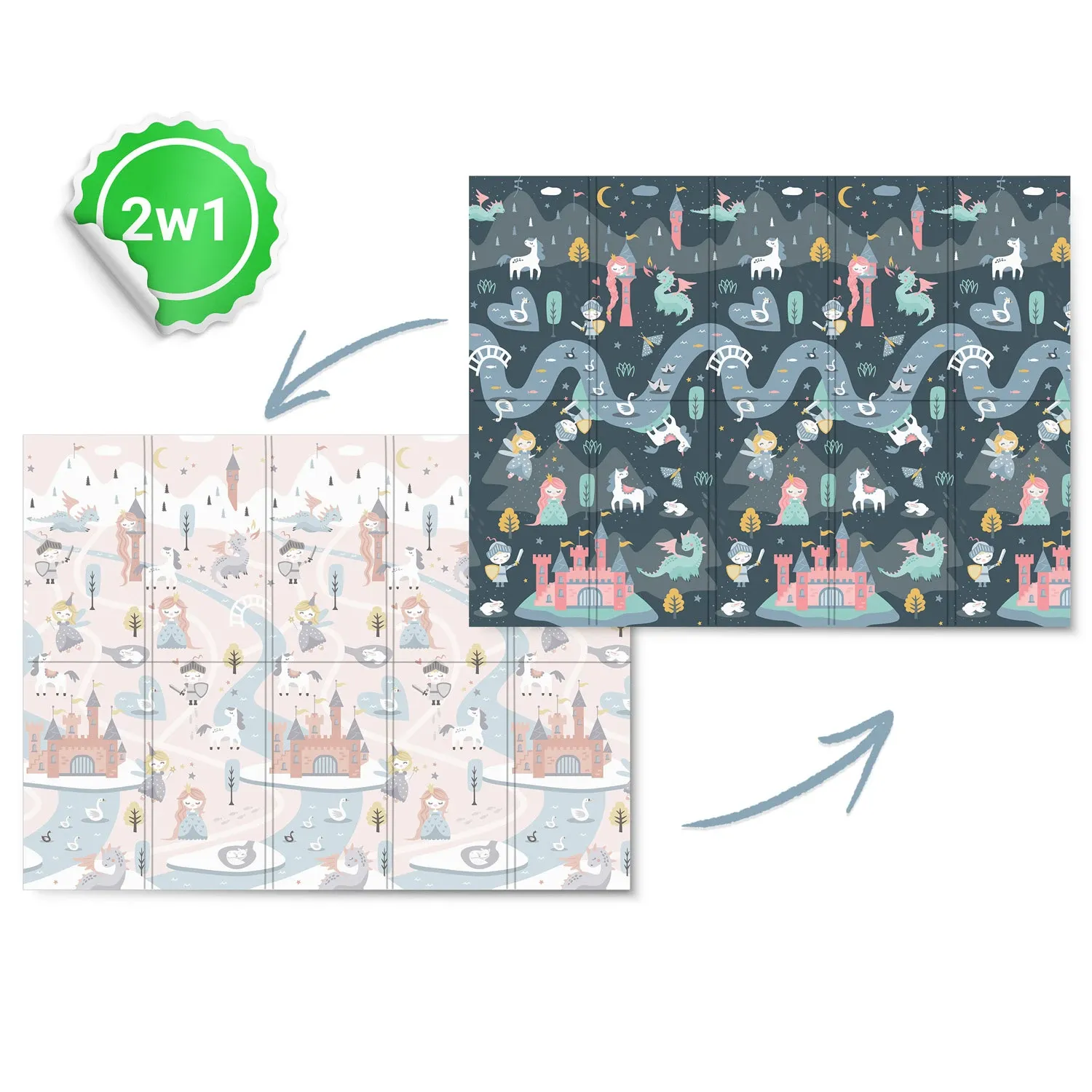 Sulankstomas edukacinis putplasčio kilimėlis 200 x 150 x 1 cm Nukido NK-341 - nuotrauka 1