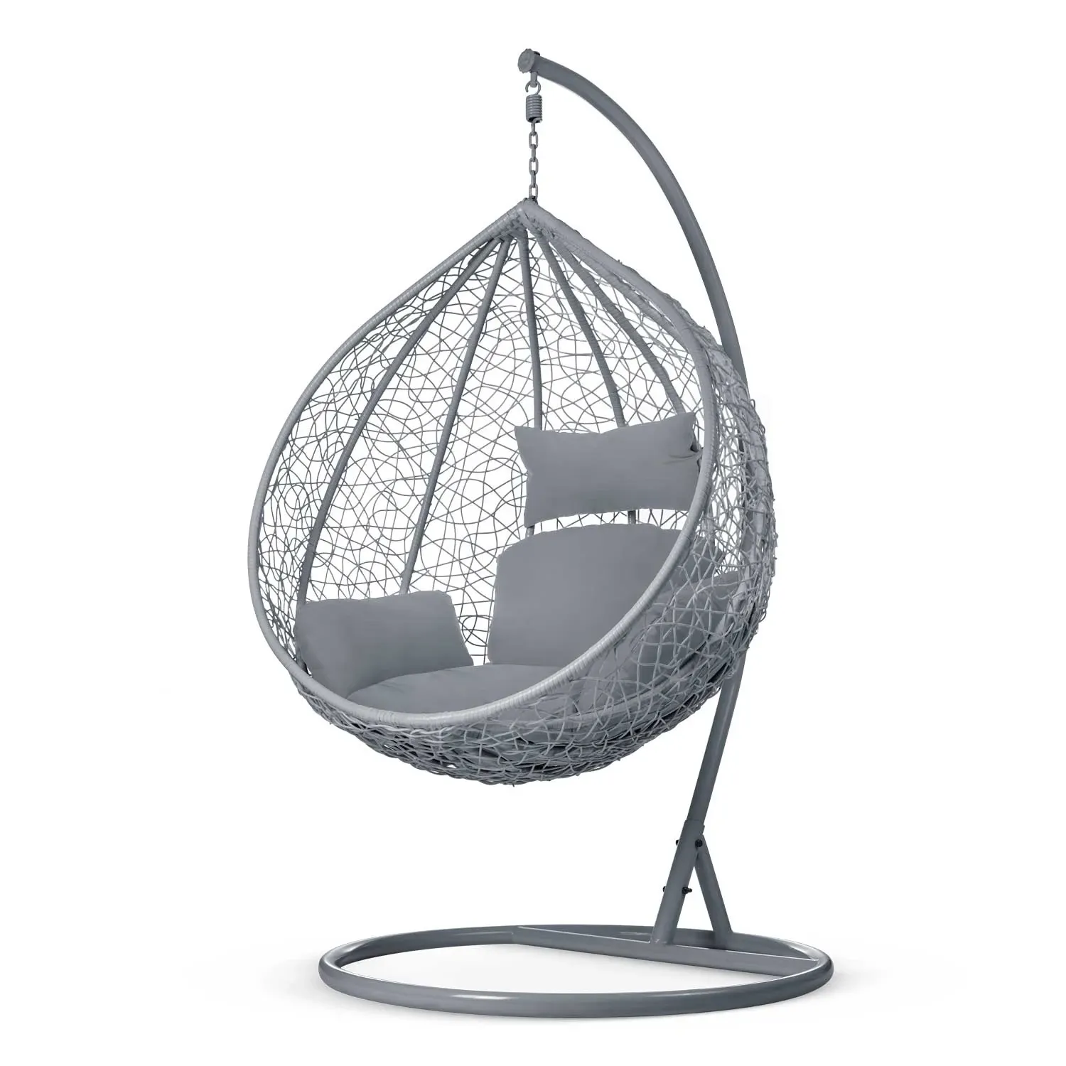 Havana pakabinama supamoji sodo kėdė, tamsiai pilka + pilkos pagalvėlės - nuotrauka 1