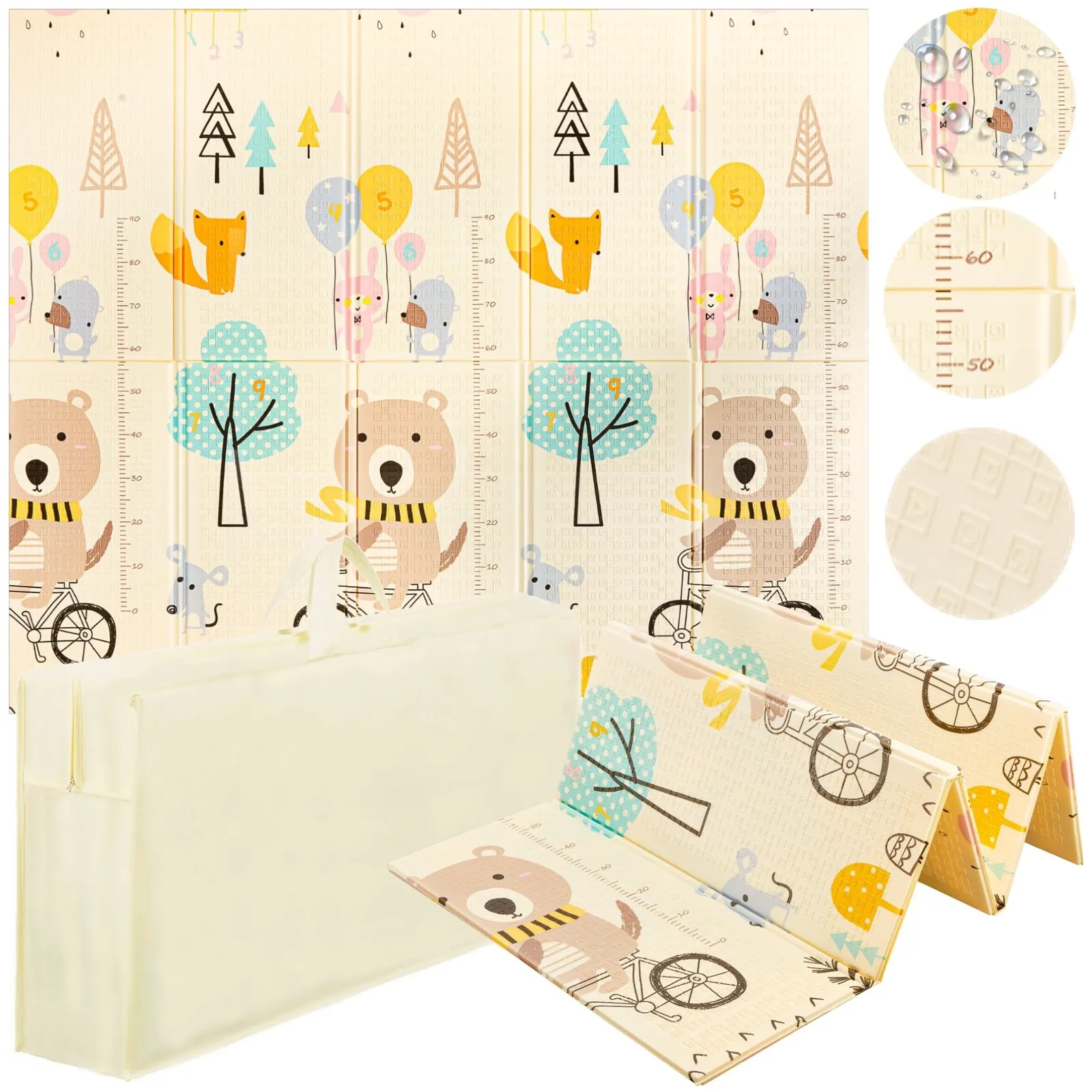 Žaidimų kilimėlis kūdikiams Meškiukas ant dviračio 200 x 180 cm