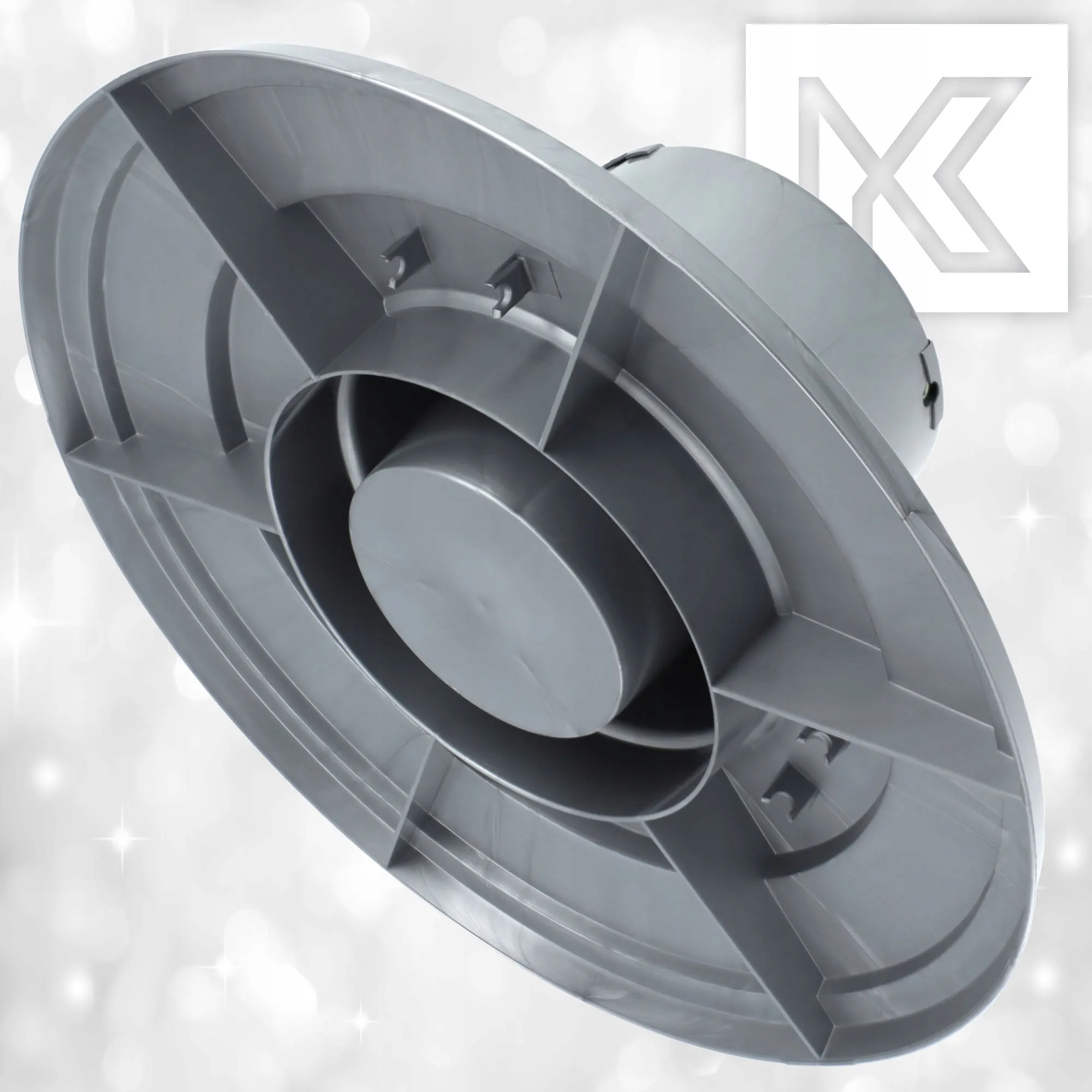 Larmor apvalus kalėdinės eglutės stovas, 39 cm, sidabrinis