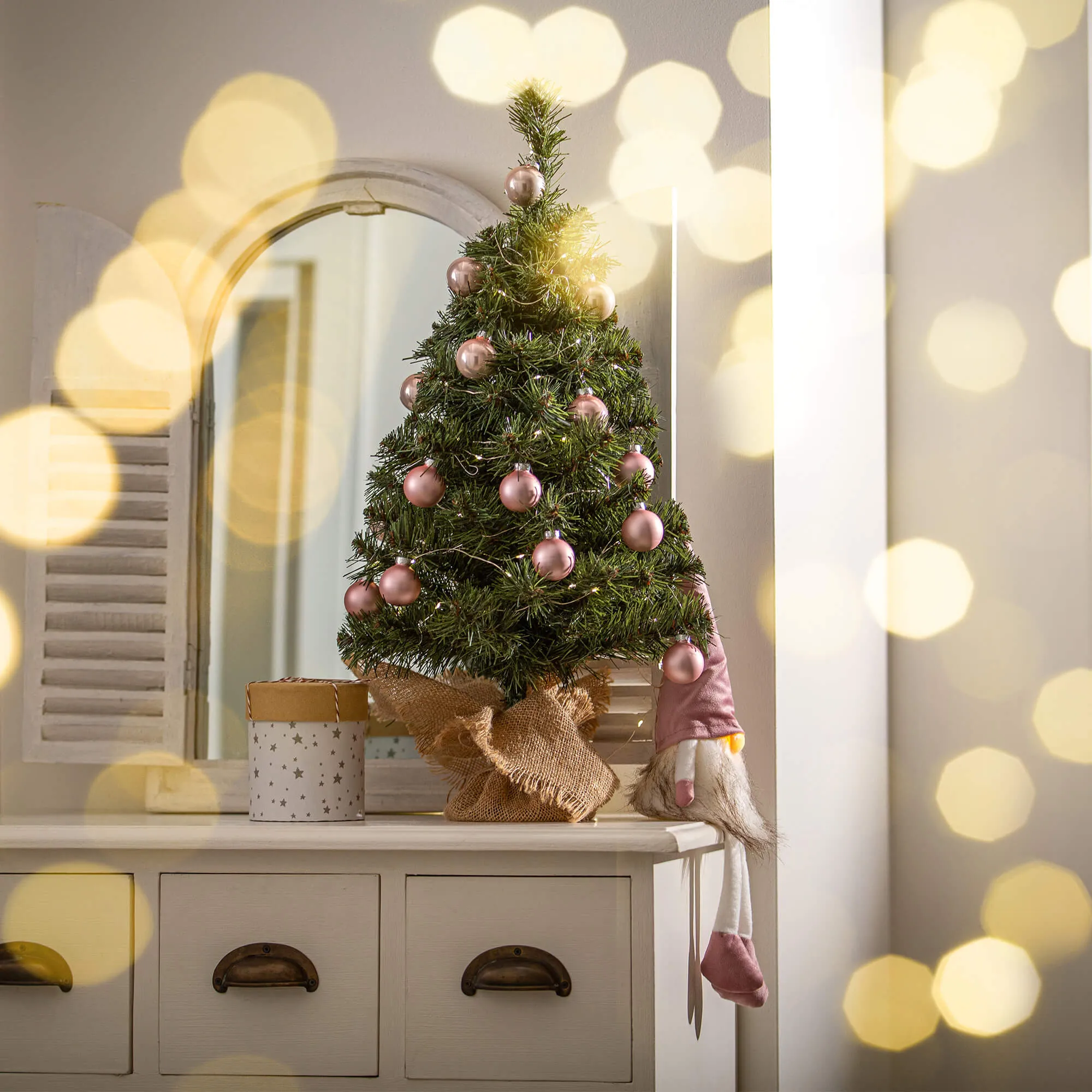 Dekoratyvinė dirbtinė Kalėdų eglutė iš džiuto, 80 cm