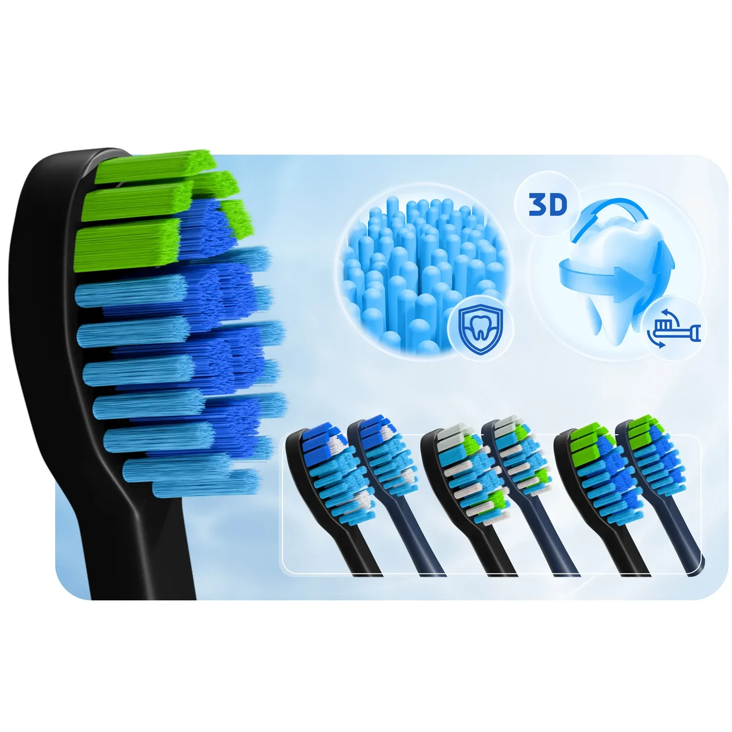 Berdsen Galaxy Duo Sonic dantų šepetėlių rinkinys (2 vnt.) - nuotrauka 1