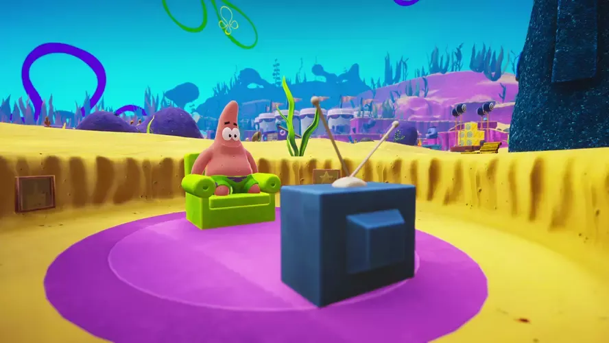 Spongebob Kanciastoporty Gra Patryka Rozgwiazdy (PS4) - Turime kažką ypatingo Patriko gerbėjams – atviro pasaulio Bikini Bottom! Skriskite su skėčiu (ar net be