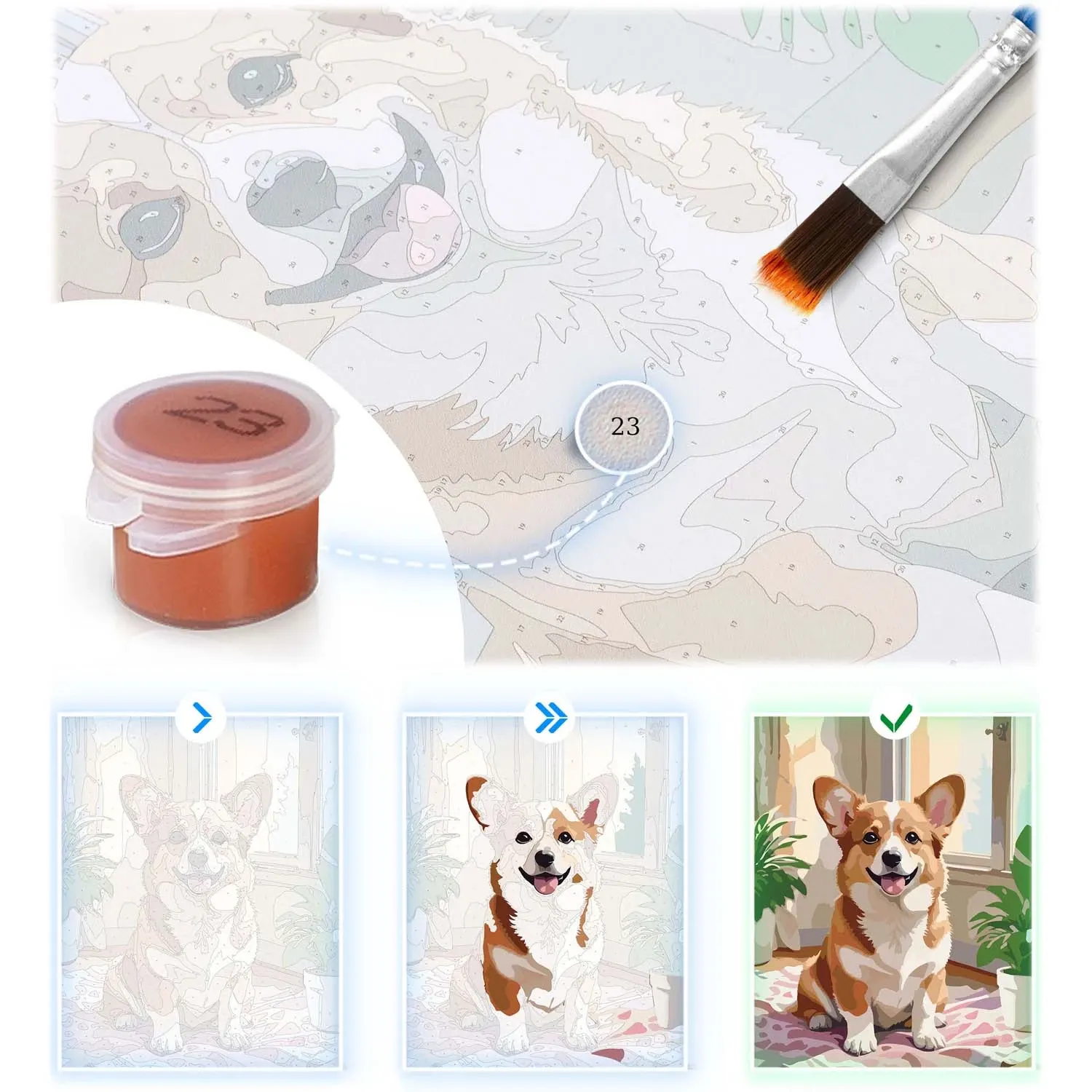 Paveikslas, tapytas skaičiais, 40x50 cm, Massido, vienaragis - nuotrauka 1