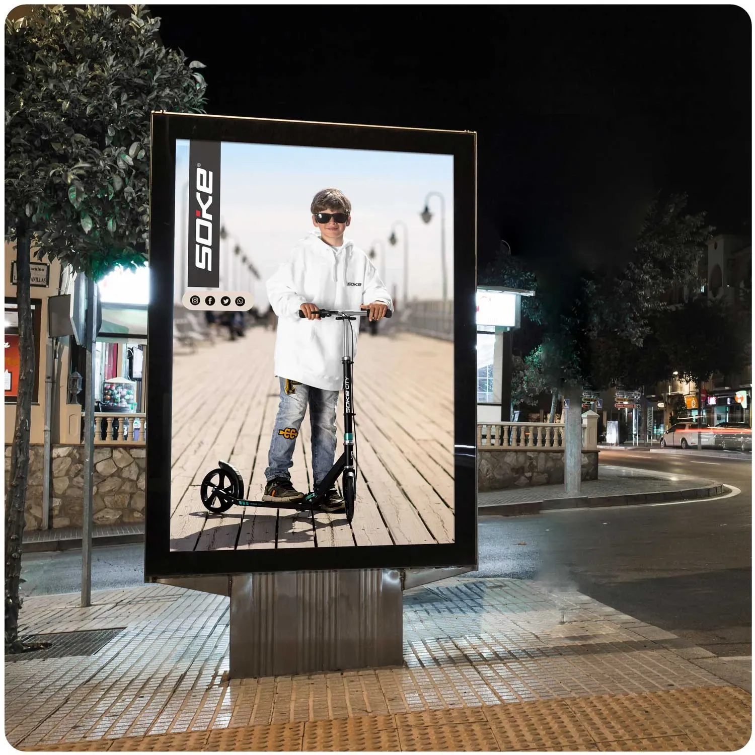 Soke City paspirtukas, juodas ir turkio spalvos - nuotrauka 1