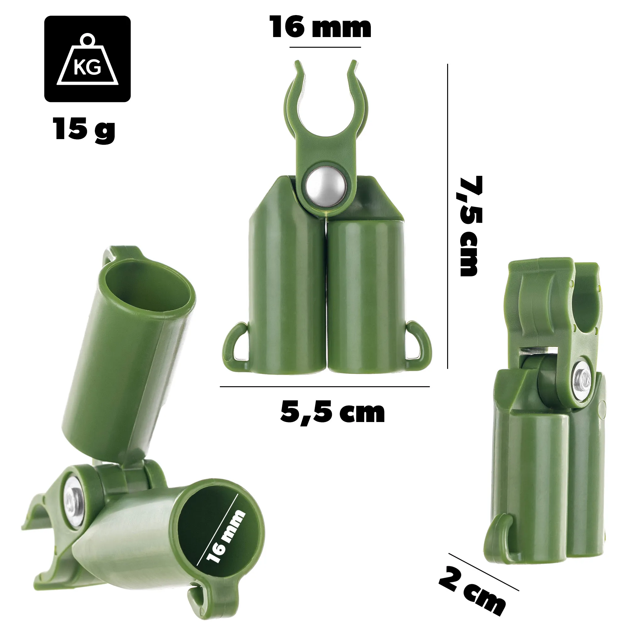 Viršutinė jungtis „Posile“ sodo stulpams, reguliuojama, 16 mm, 4 vnt.