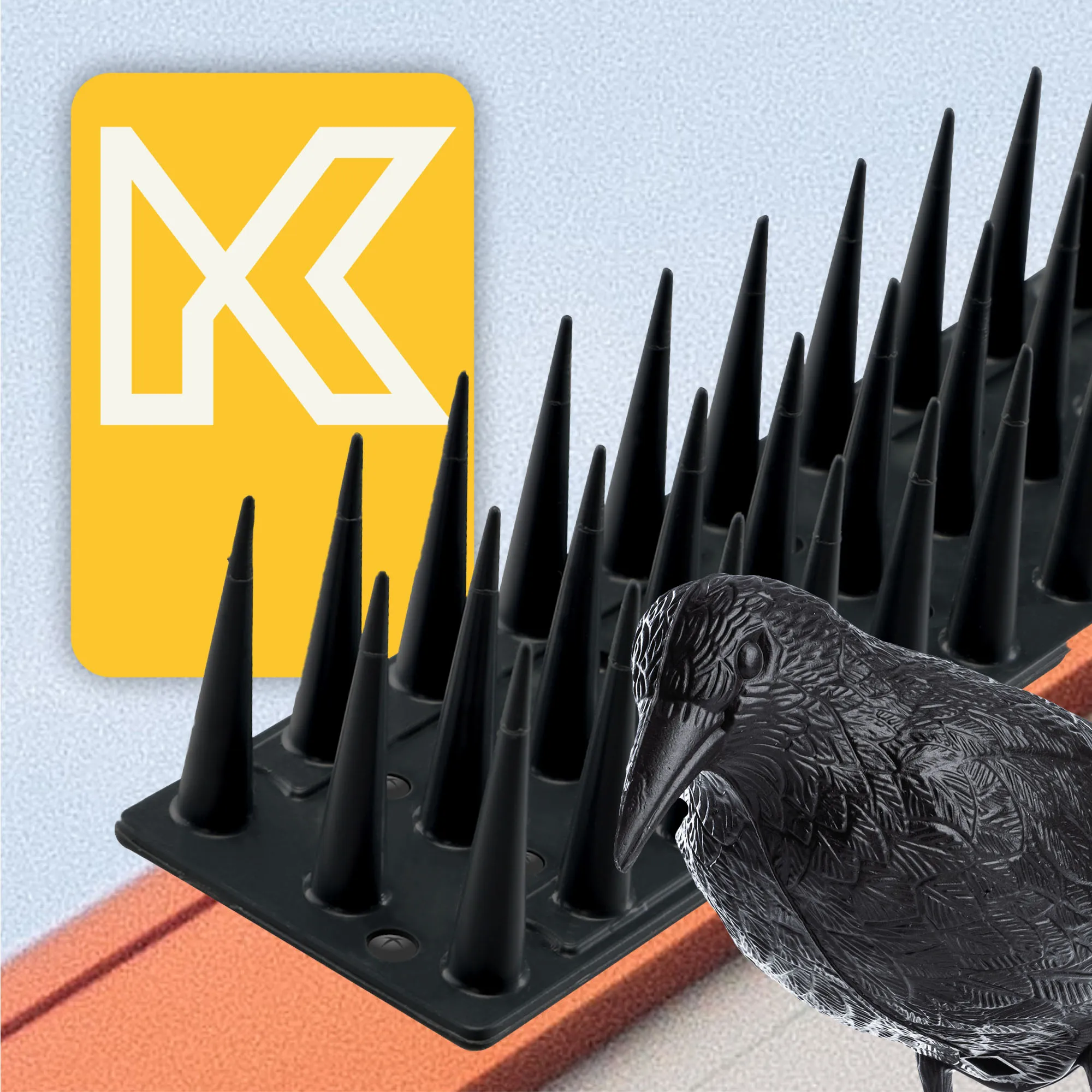 Plastikiniai paukščių spygliai 6 vnt., juodi + varnos formos