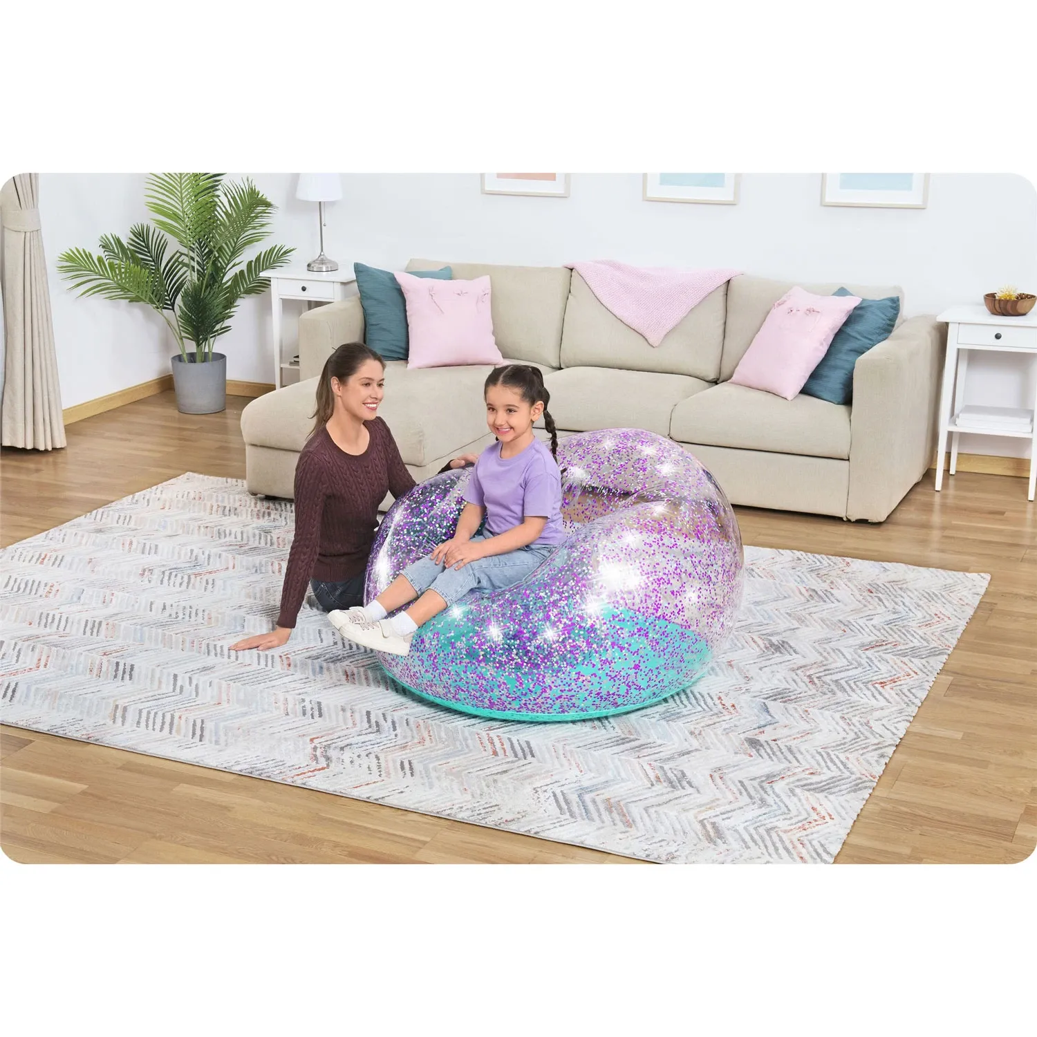 „Bestway 75115“ pripučiama kėdė su blizgučiais - nuotrauka 1