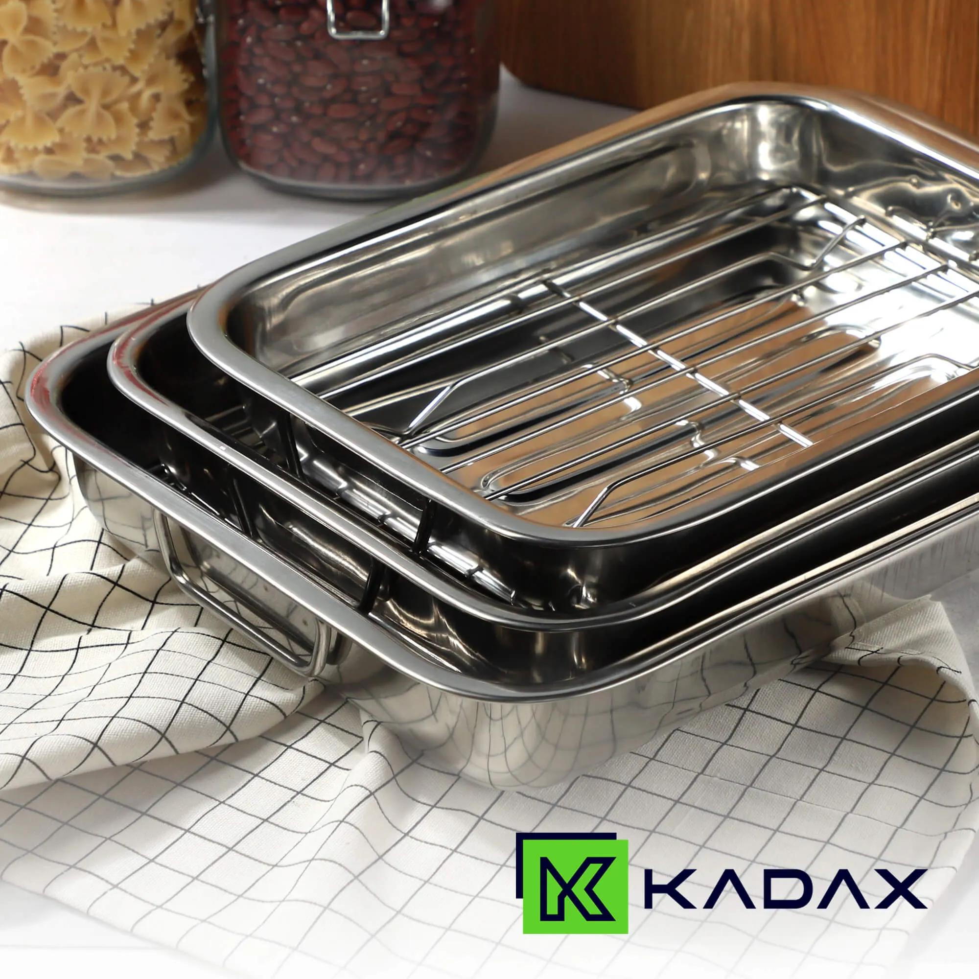 31 cm skersmens plieninė kepimo skarda su grotelėmis „Motte“