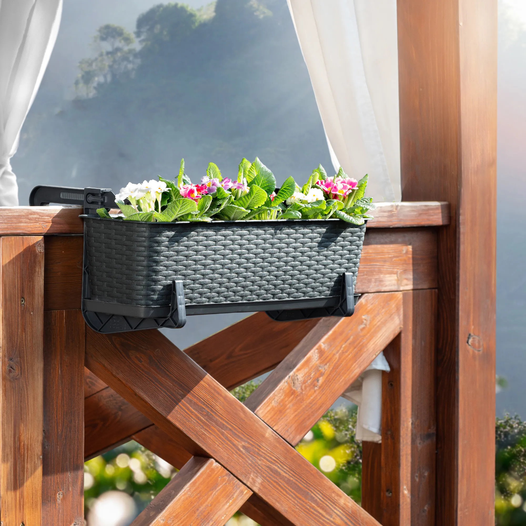 Balkoninis gėlių vazonas su rankenomis Frette 60 x 17 cm