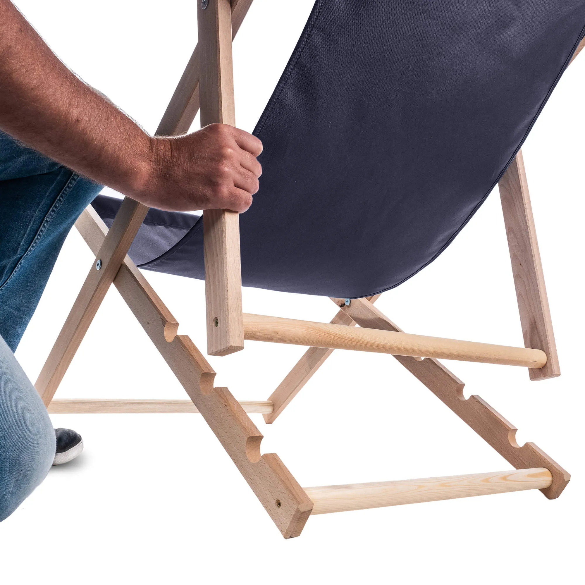 „Tulon“ medinis gultas, 80 x 63 cm, tamsiai mėlynas