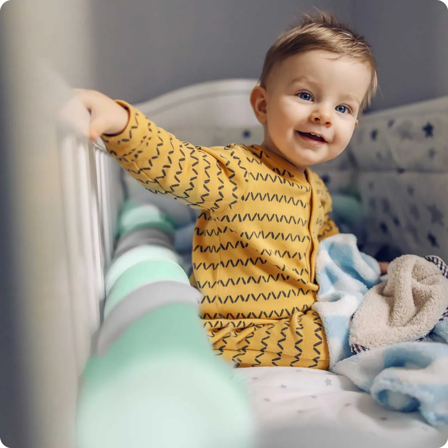 „Ricokids“ 3 m lovelės užtiesalas – mėtinės pilkos spalvos - nuotrauka 1