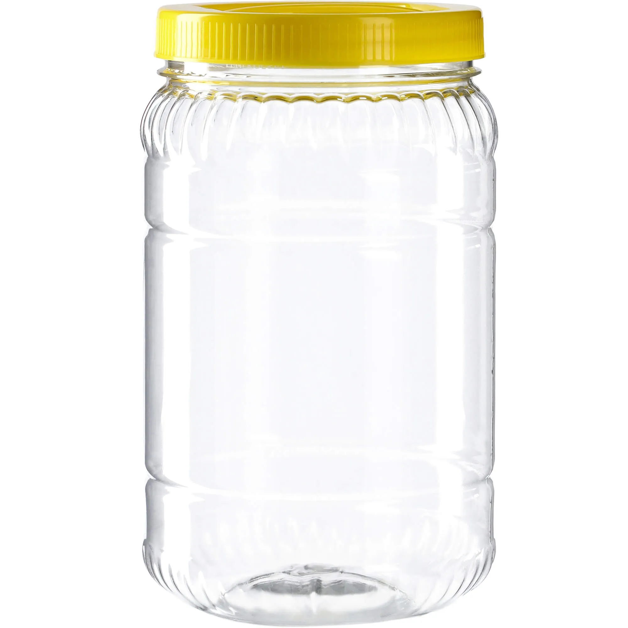 2 litrų geltono plastiko indas