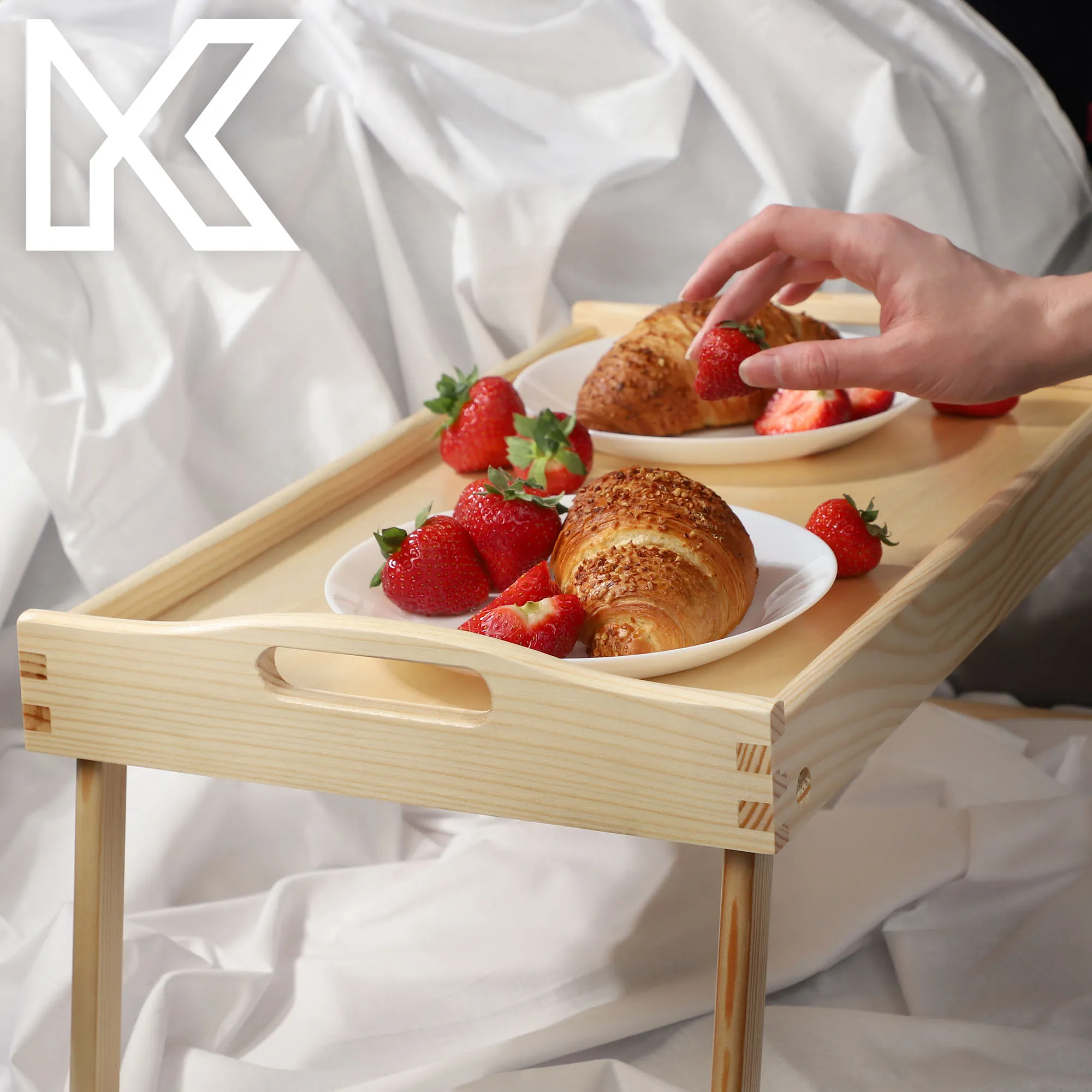 „Solia“ pusryčių stalas, nešiojamam kompiuteriui, 50 cm, bespalvis