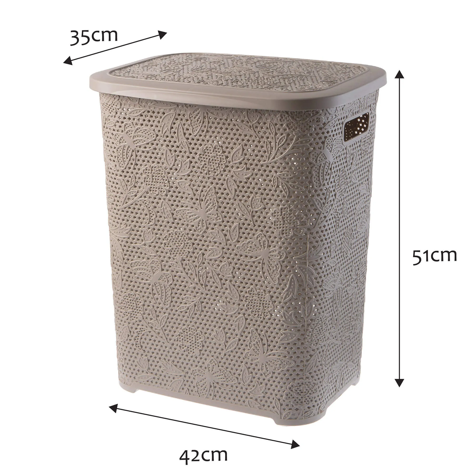 „Aglio“ 55 l krepšys su dangčiu apatiniams ir drabužiams, smėlio spalvos