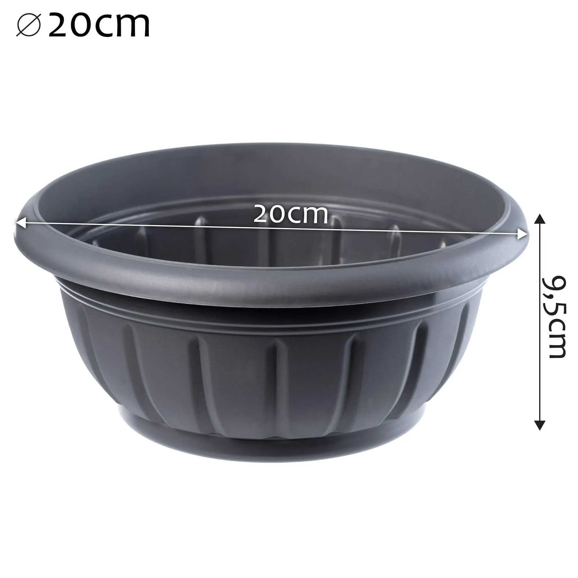 Budrio grafitinis gėlių dubuo 20 cm